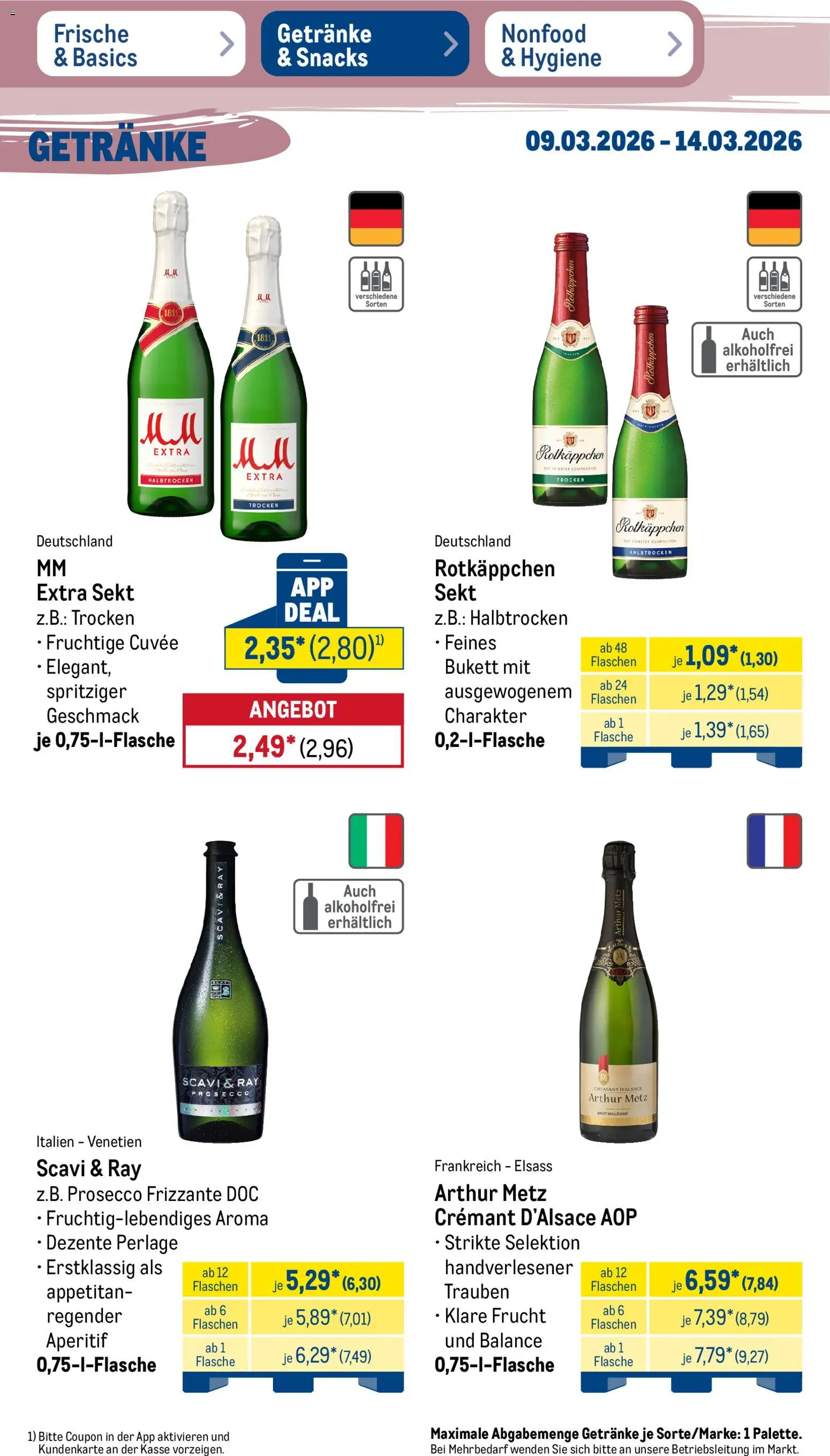Metro Prospekt 	 – gültig ab 09.03.2026 | Seite: 39 | Produkte: Trauben, Sekt, Prosecco, Rotkäppchen