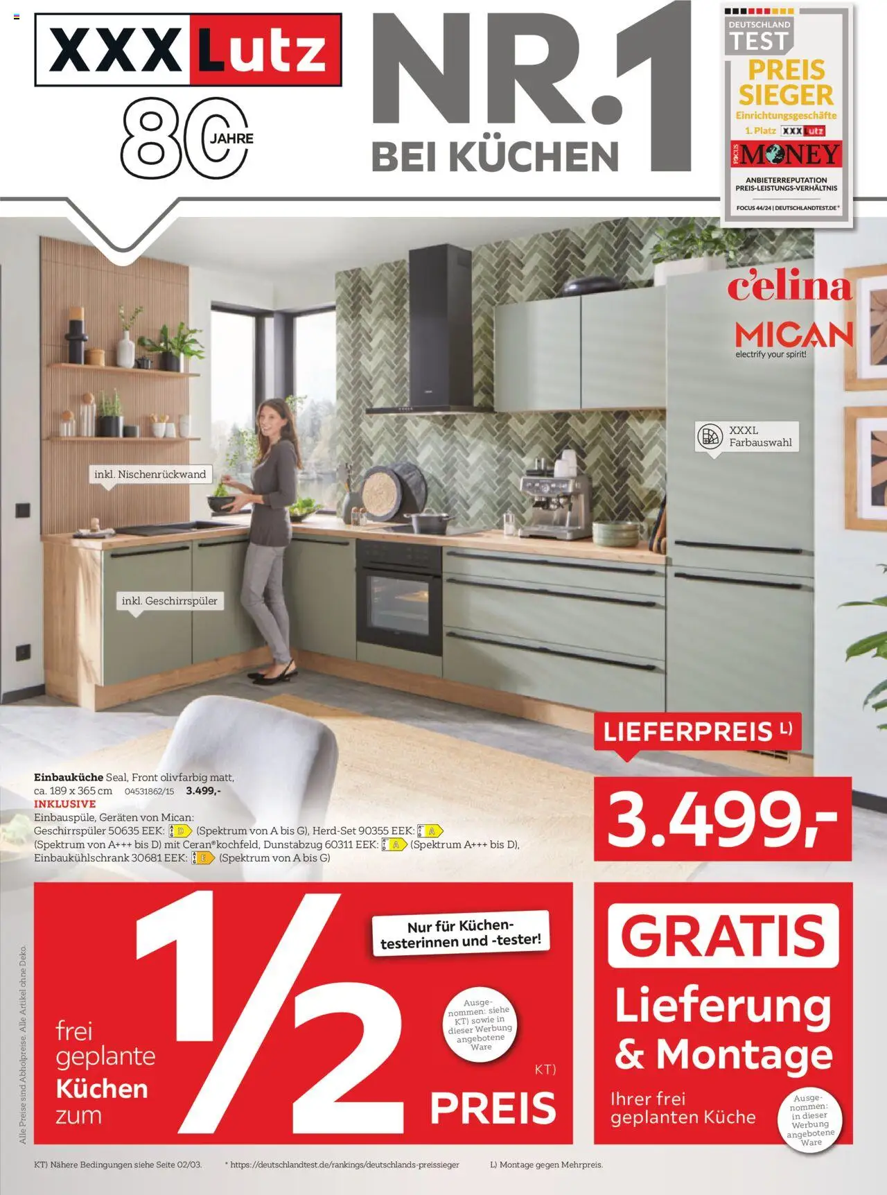 XXXL Lutz Nr. 1 bei Küchen – gültig ab 05.10.2025 | Seite: 1 | Produkte: Geschirrspüler, Einbauküche, Dunstabzug, Kuchen