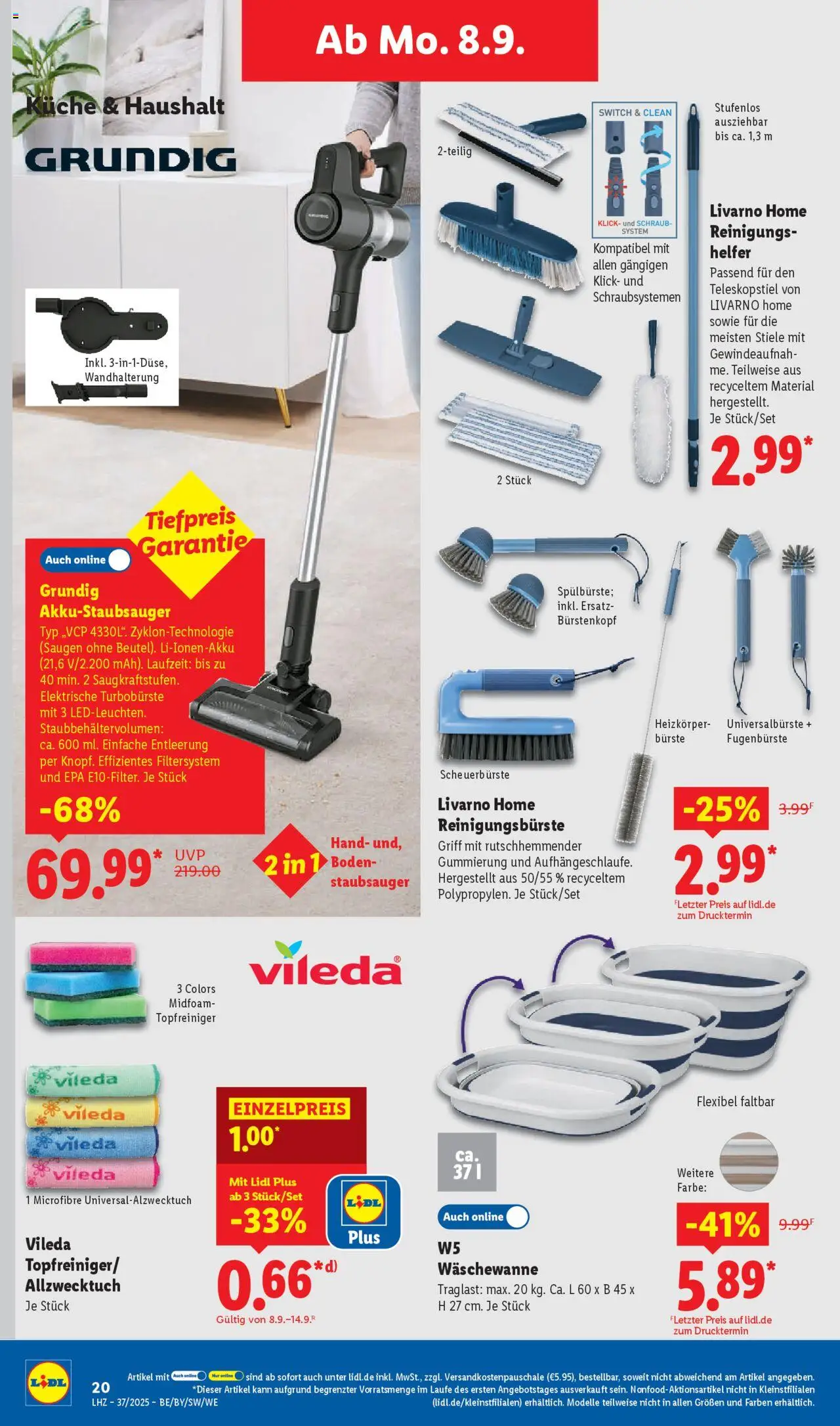 Lidl - Prospekt Gedern – gültig ab 08.09.2025 | Seite: 28 | Produkte: Staubsauger, Heizkörper, Bürste