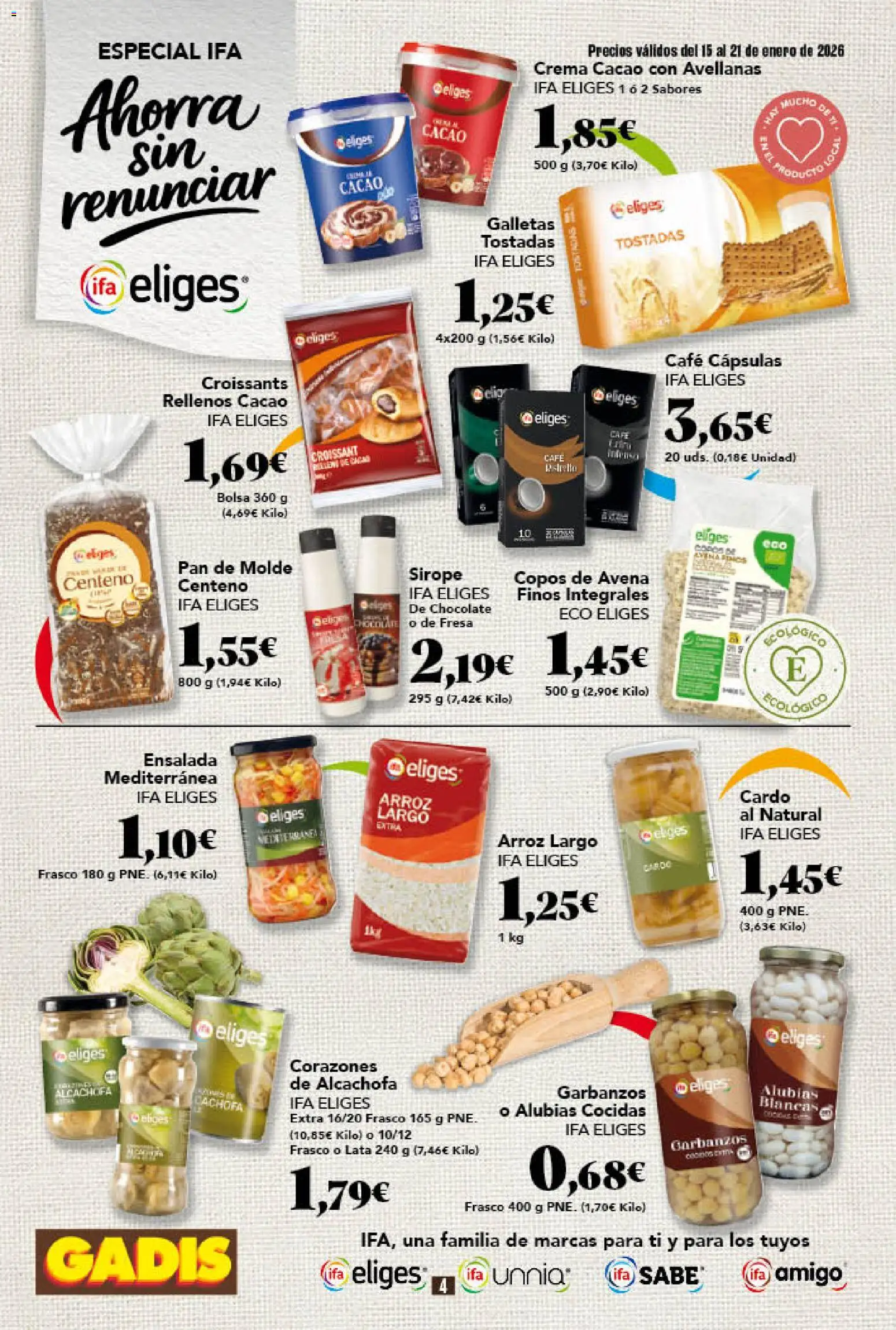 Gadis - folleto │ válido desde el 15.01.2026 | Página: 4 | Productos: Café, Crema, Ensalada, Φρυγανιές σικάλεως