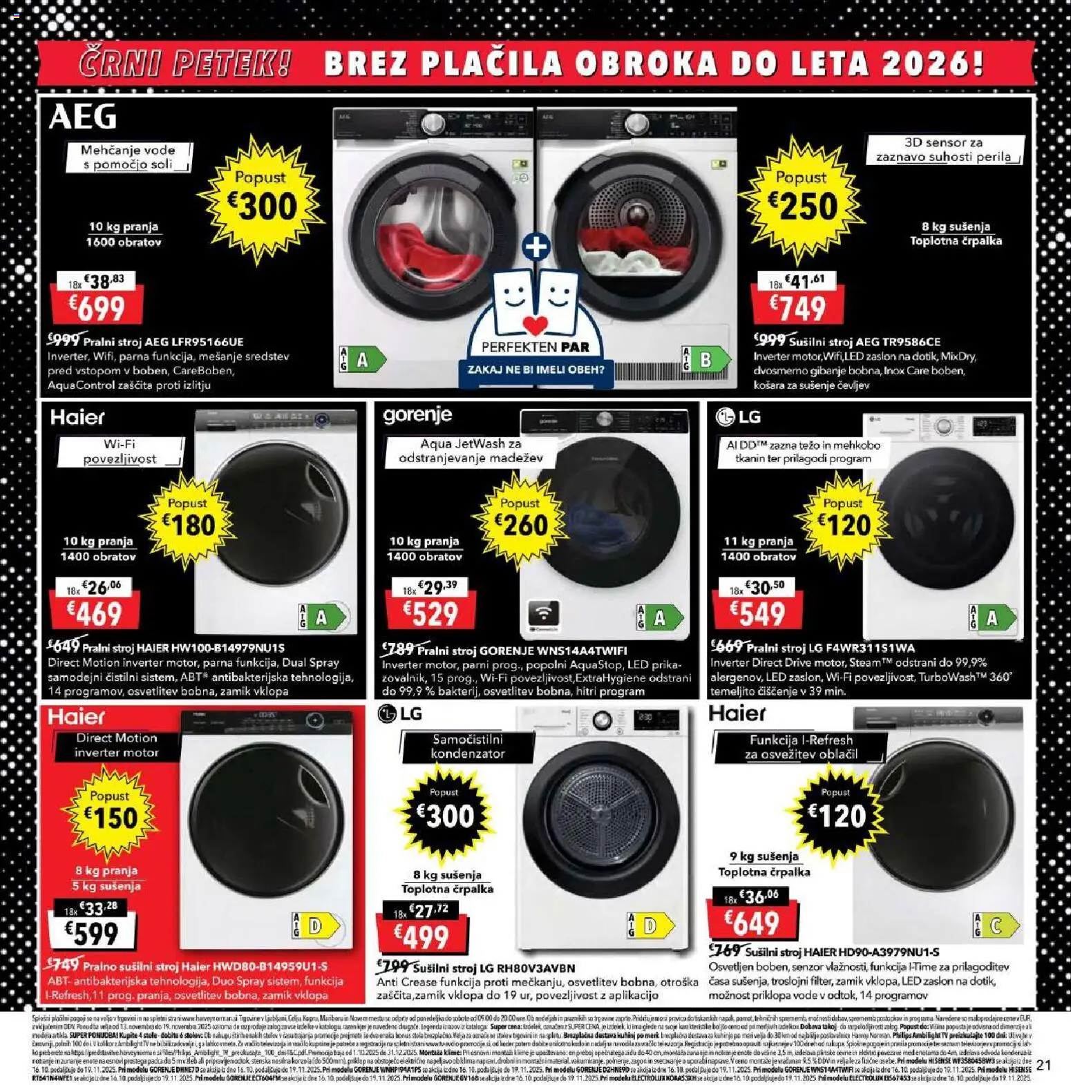Novi Harvey Norman katalog ponudbe – veljaven od 13.11.2025 | Stran: 21 | Izdelki: Tv, Susilni stroj, Klima, Košara