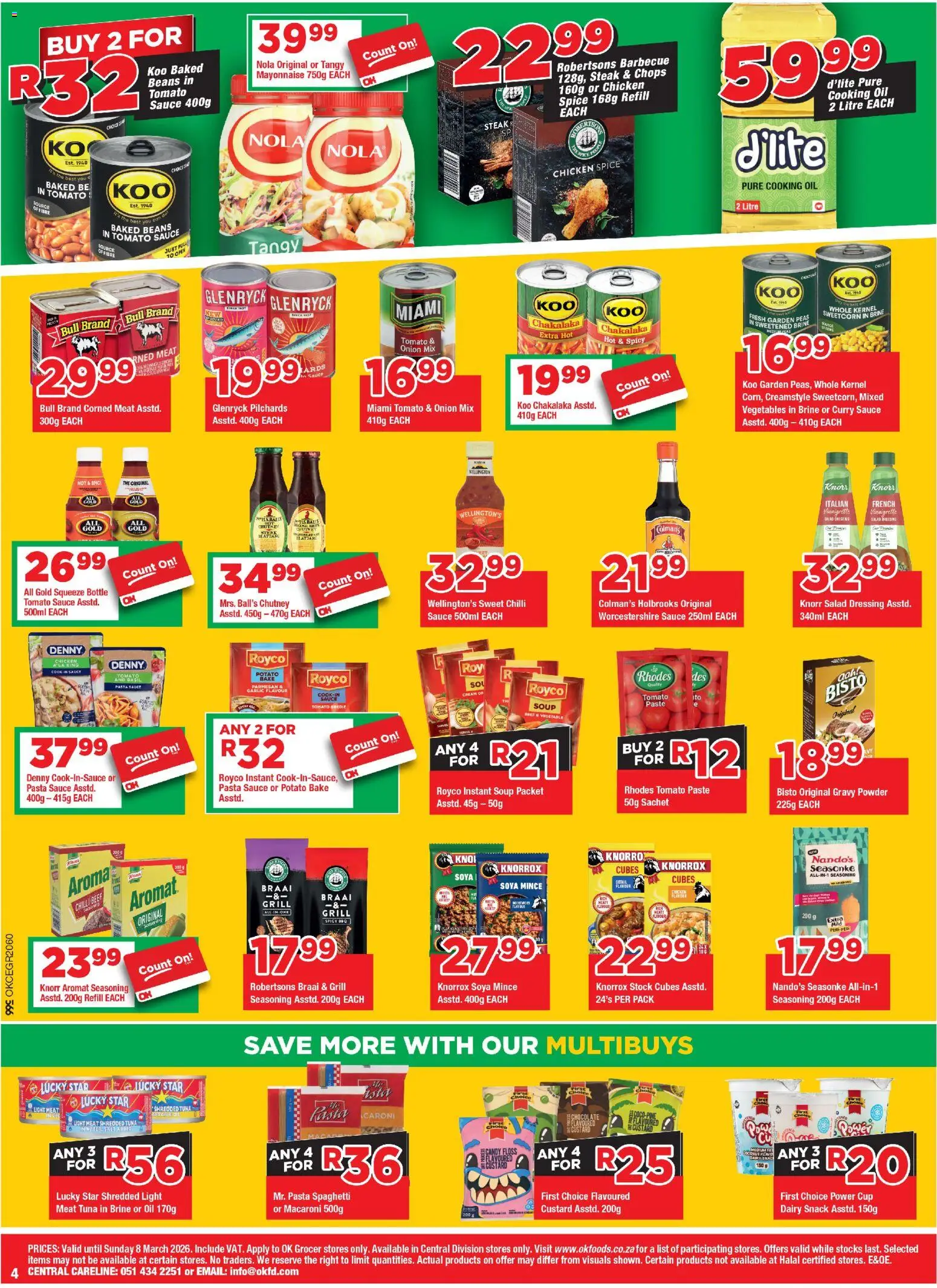 New OK Foods catalogue – valid from 25.02.2026 | Page: 4 | Products: Salad dressing, Grill, Salt, Garlic