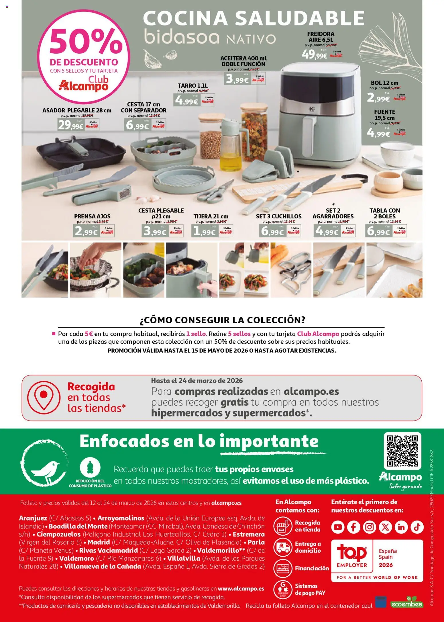 Alcampo SM Madrid │ válido desde el 12.03.2026 | Página: 8 | Productos: Cocina, Prensa, Freidora, Cesta