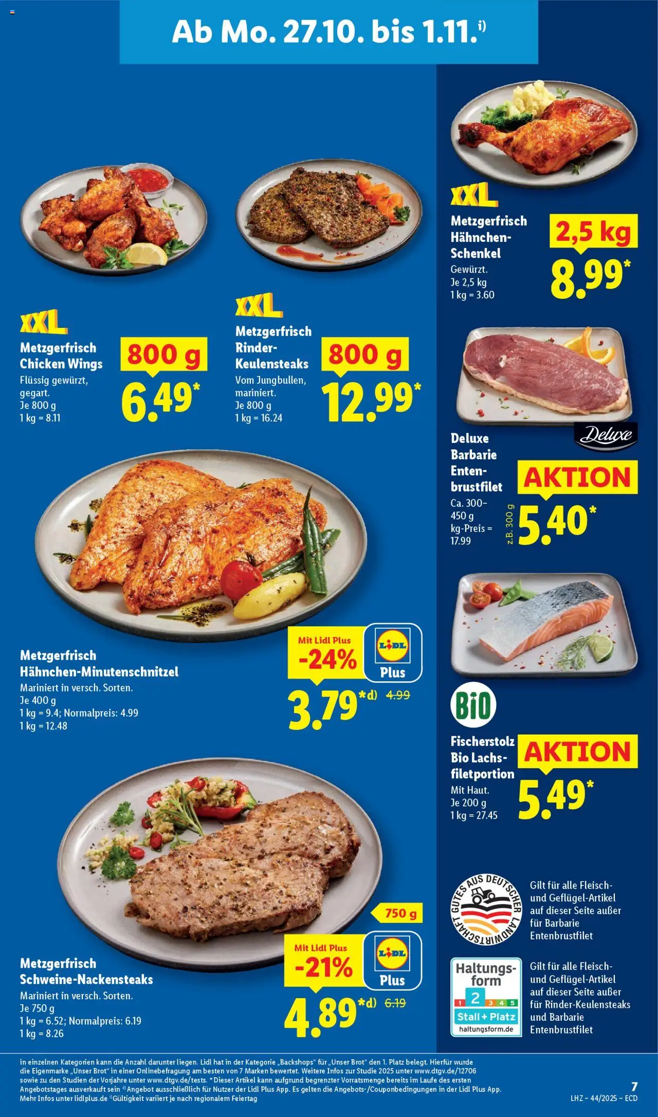 Lidl - Prospekt – gültig ab 27.10.2025 | Seite: 19 | Produkte: Hahnchen, Lachs, Brot, Fleisch