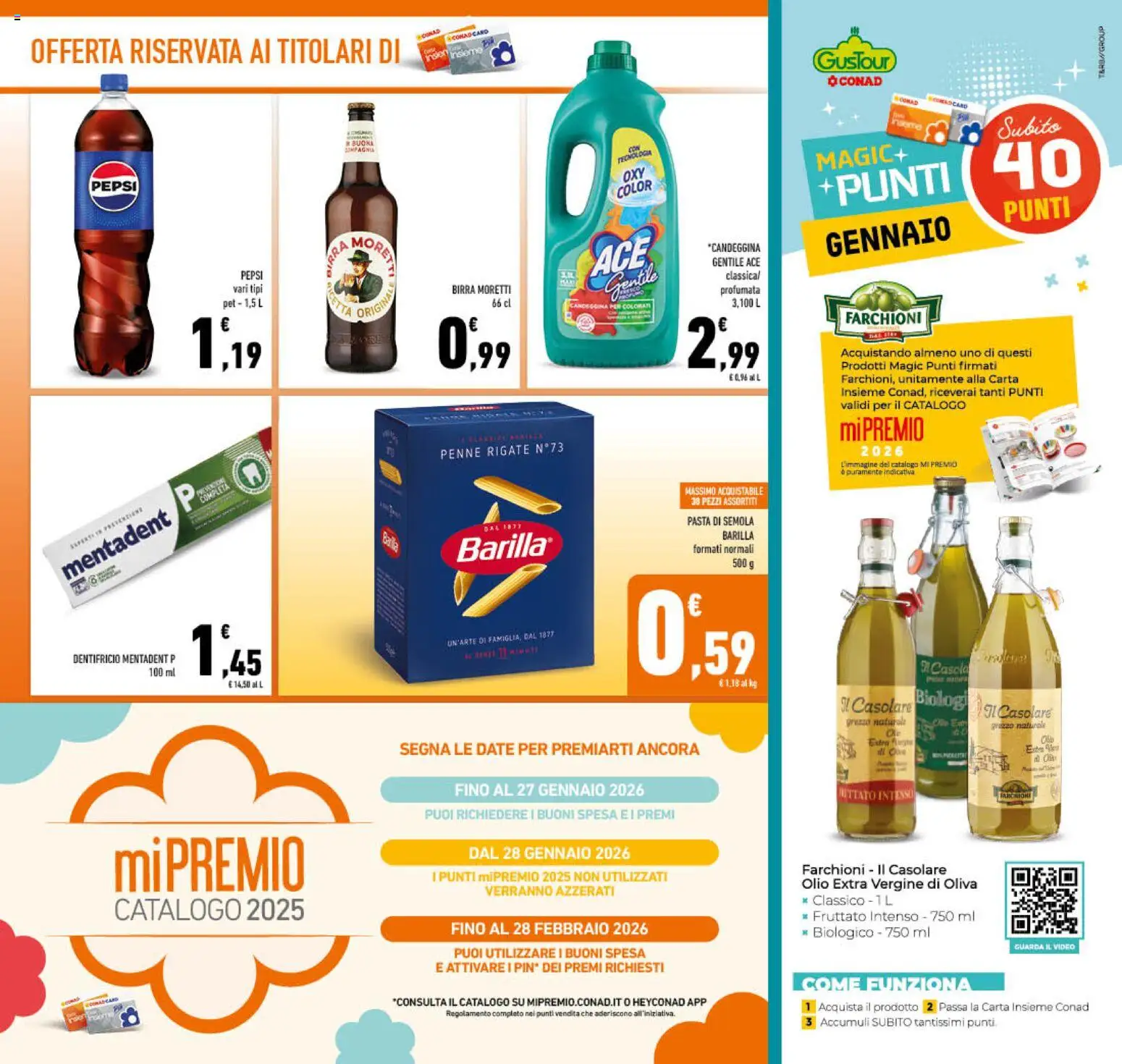 Volantino Conad del 14.01.2026 | Pagina: 3 | Prodotti: Olio, Olive, Birra Moretti, Olio extra vergine