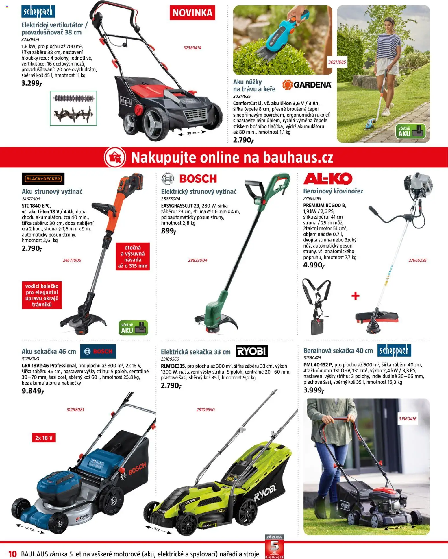 Bauhaus leták od 02.04.2026 | Strana: 10 | Produkty: Nůžky na trávu, Elektrická sekačka, Koš, Aku nůžky