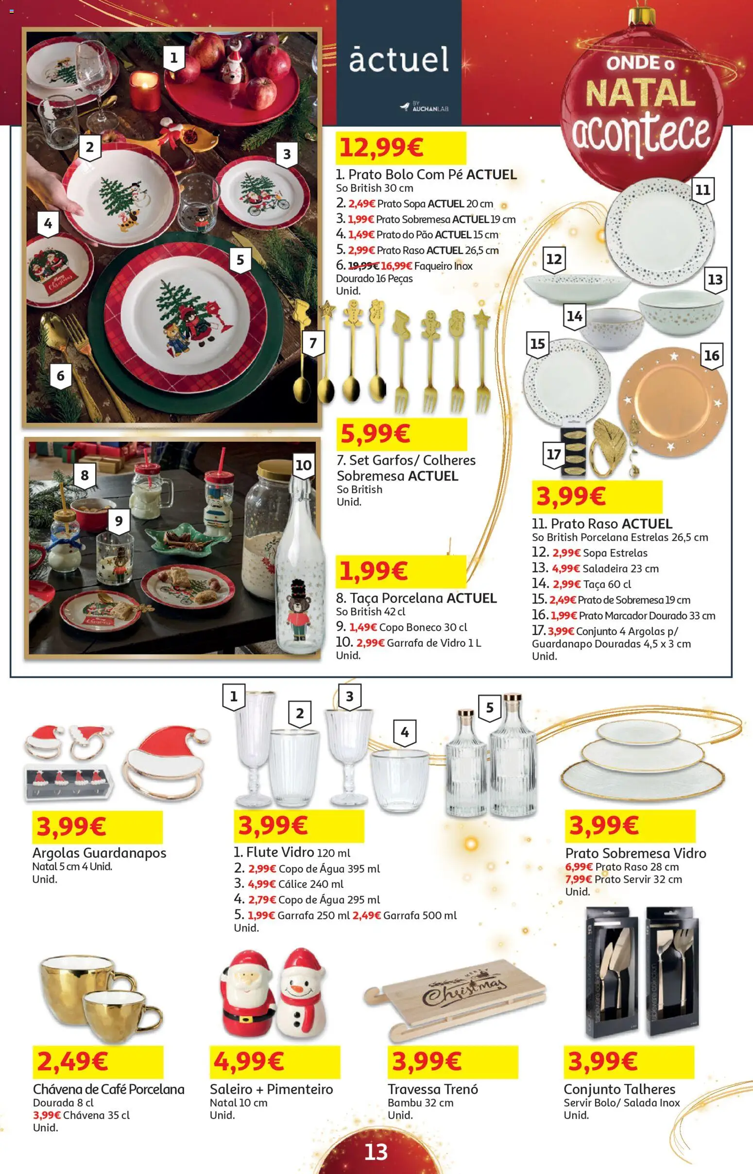 Auchan - Presentes │ válido de 05.12.2025 | Página: 13 | Produtos: Agua, Dourada, Talheres, Salada