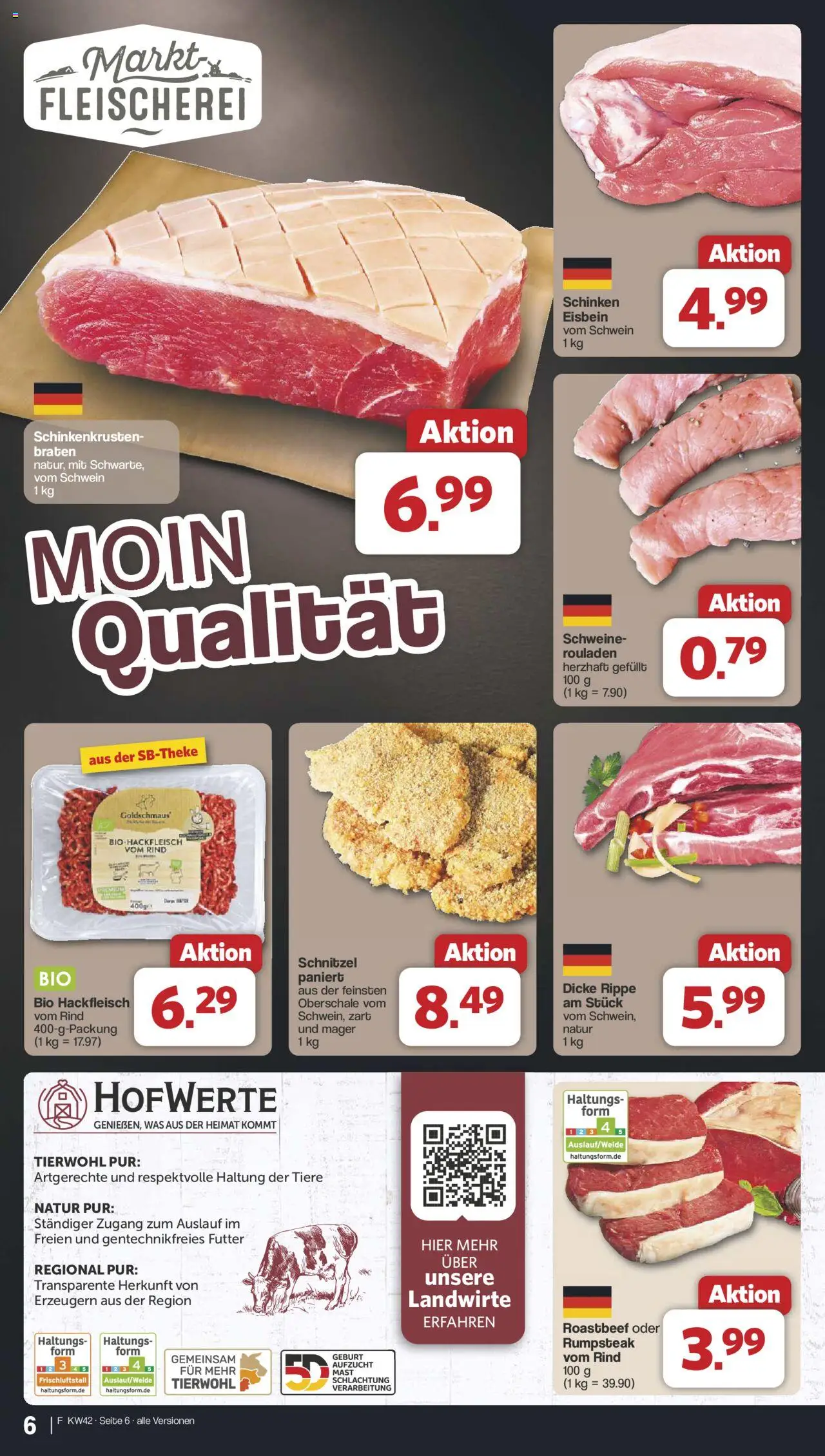 Famila Nordwest Prospekt 	 – gültig ab 13.10.2025 | Seite: 6 | Produkte: Rumpsteak, Schnitzel, Roastbeef, Hackfleisch