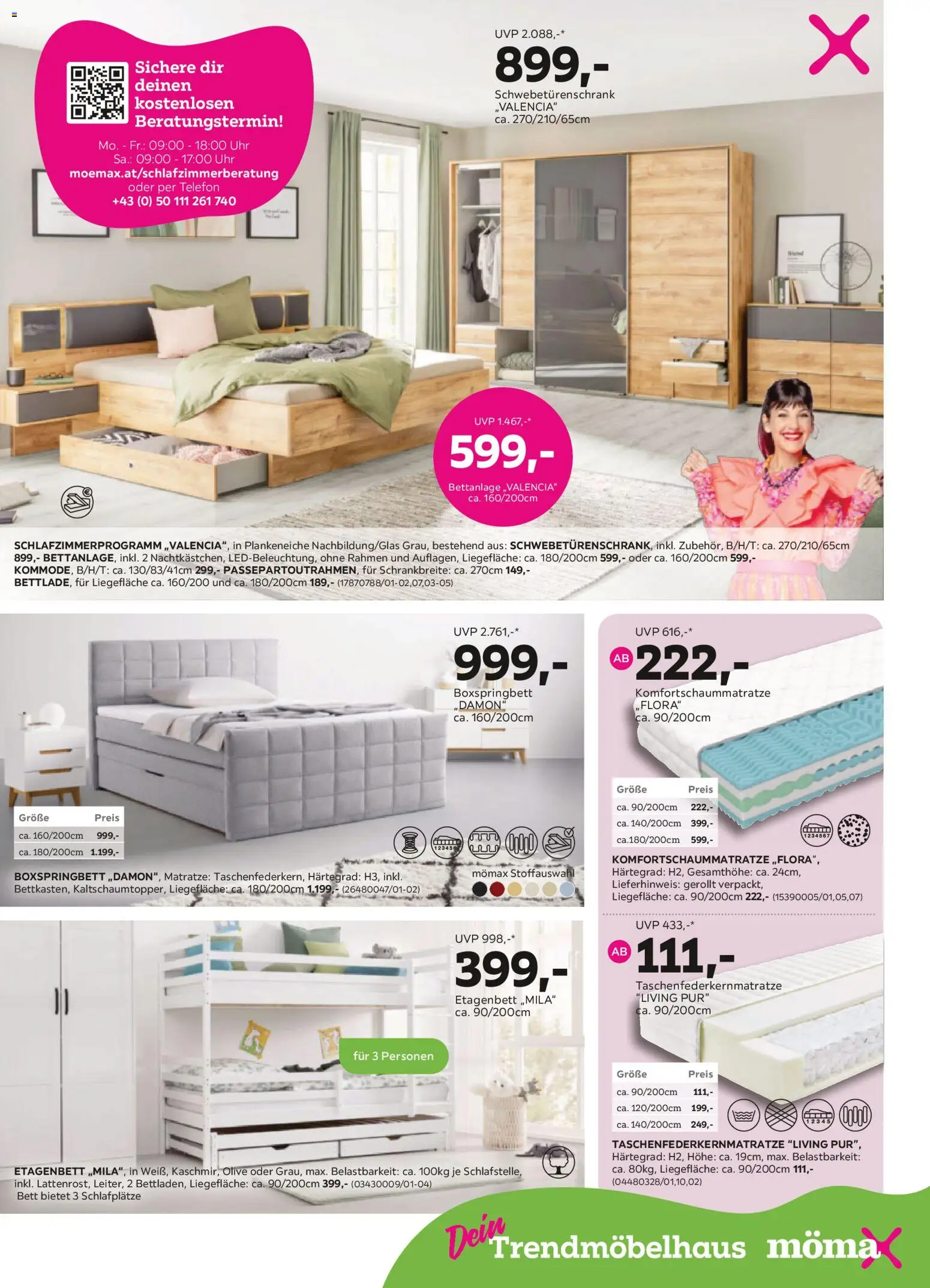 Mömax Prospekt aktuell gültig ab 27.01.2026 | Seite: 9 | Produkte: Telefon, Uhr, Bett, Matratze