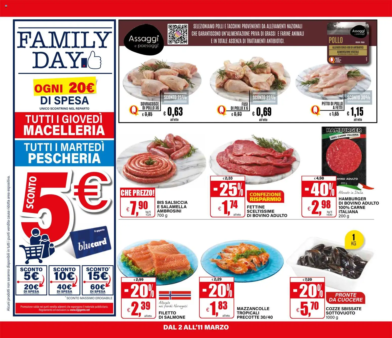 Volantino Il Gigante del 02.03.2026 | Pagina: 14 | Prodotti: Bovino, Salamella, Salsiccia, Hamburger