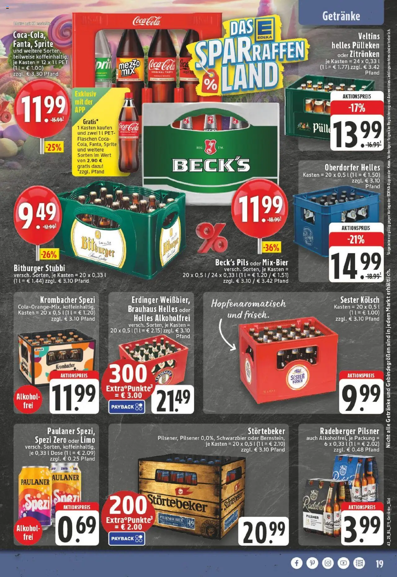 Edeka prospekt Kürten-Dürscheid	 – gültig ab 19.10.2025 | Seite: 19 | Produkte: Helles pulleken, Bitburger, Bier, Veltins
