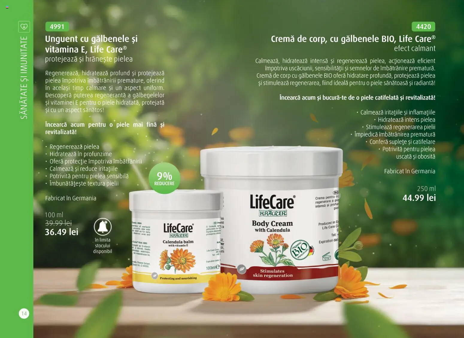 Noul catalog Life Care – valabil de la 01.04.2026 | Pagină: 16 | Produse: Şerit ödül, Body, Cremă, Cremă de corp
