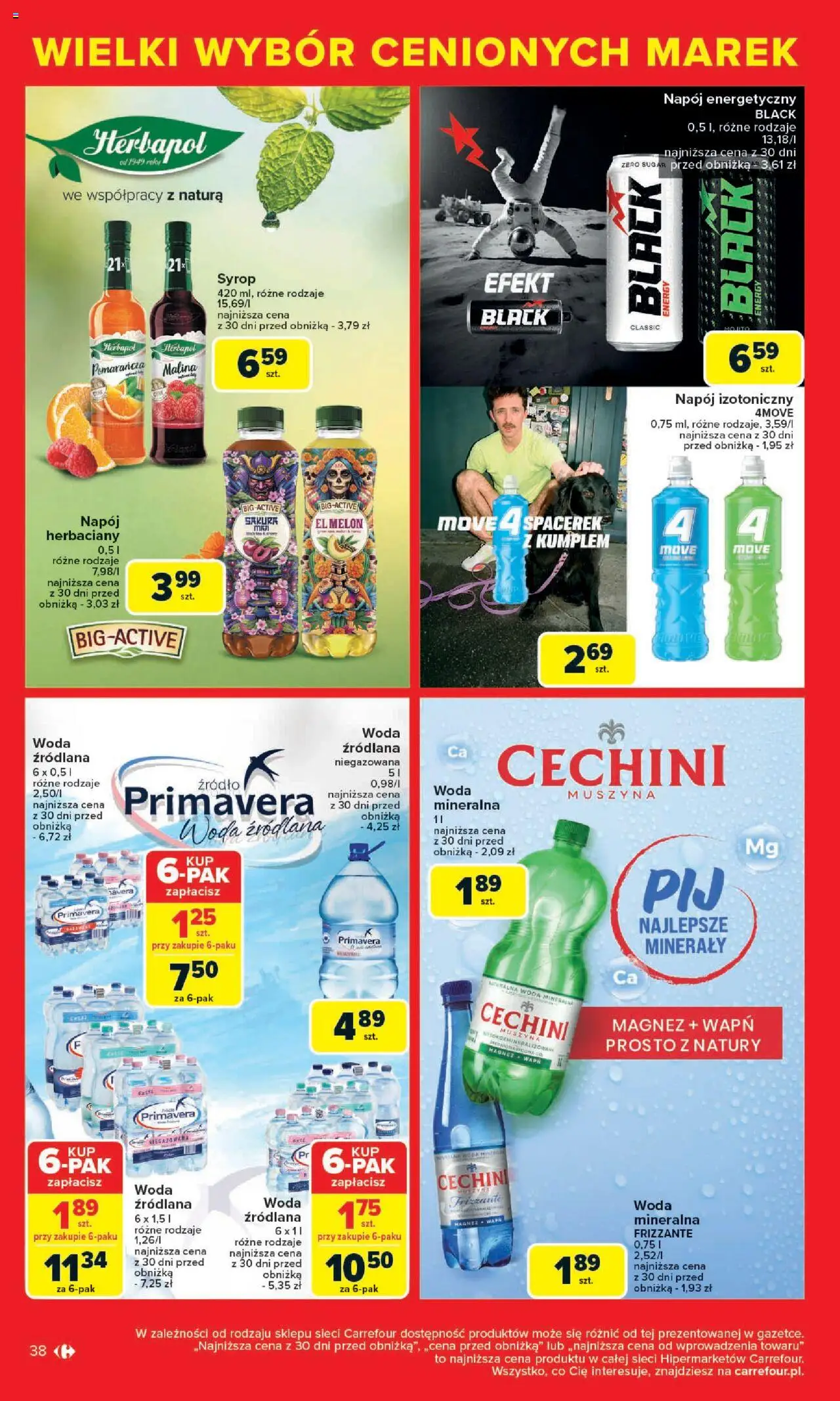 Carrefour Gazetka - Cenione marki, super ceny od 04.08.2025 | Strona: 38 | Produkty: Syrop, Melon, Malina, Woda źródlana