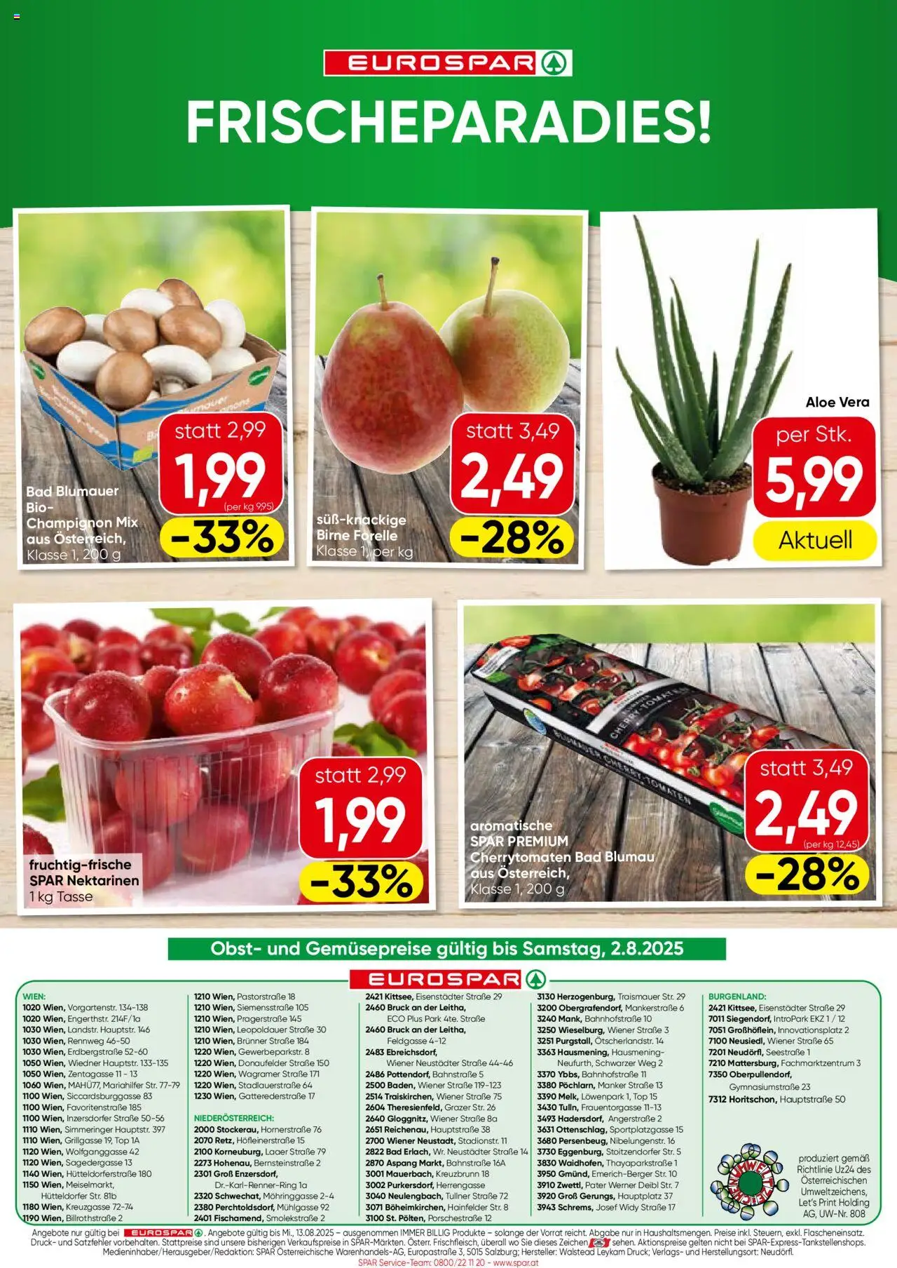 Eurospar Flugblatt - Niederösterreich gültig ab 31.07.2025 | Seite: 16 | Produkte: Obst, Birne, Bad