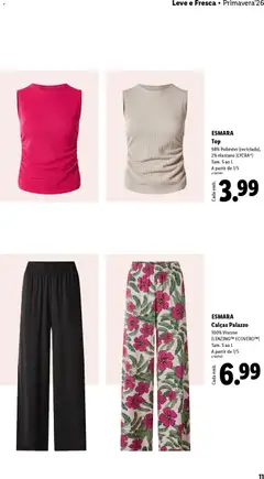 Pré-visualização ESMARA Top, 98% Poliéster (reciclado), 2% elastano (LYCRA®). Tam. S ao L. A partir de 1/5 válido de 20.04.2026 | Página: 11 | Produtos: Top, Calças
