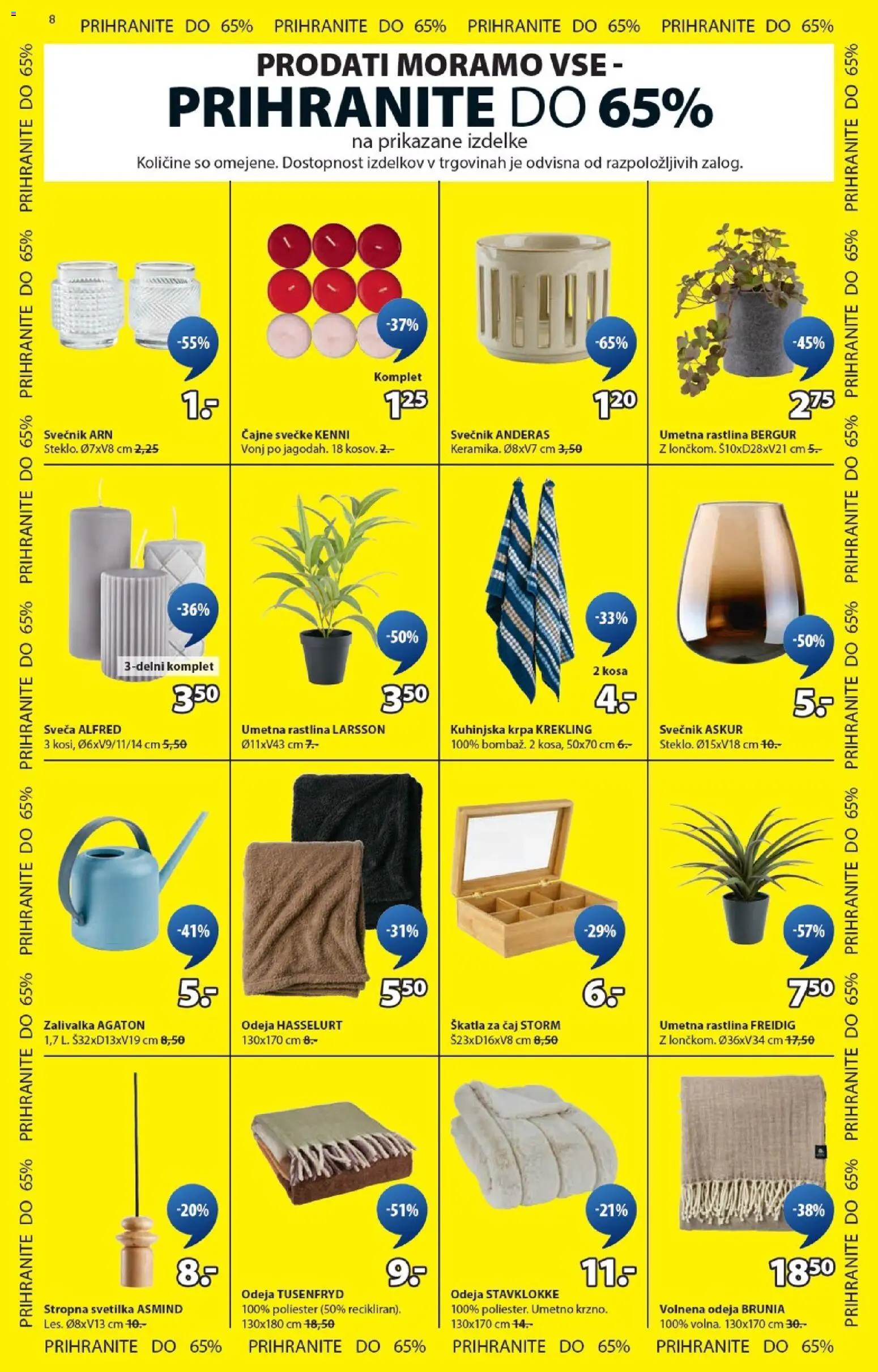 Novi JYSK katalog ponudbe – veljaven od 31.12.2025 | Stran: 8 | Izdelki: Svečnik, Odeja, Umetna rastlina, Skatla