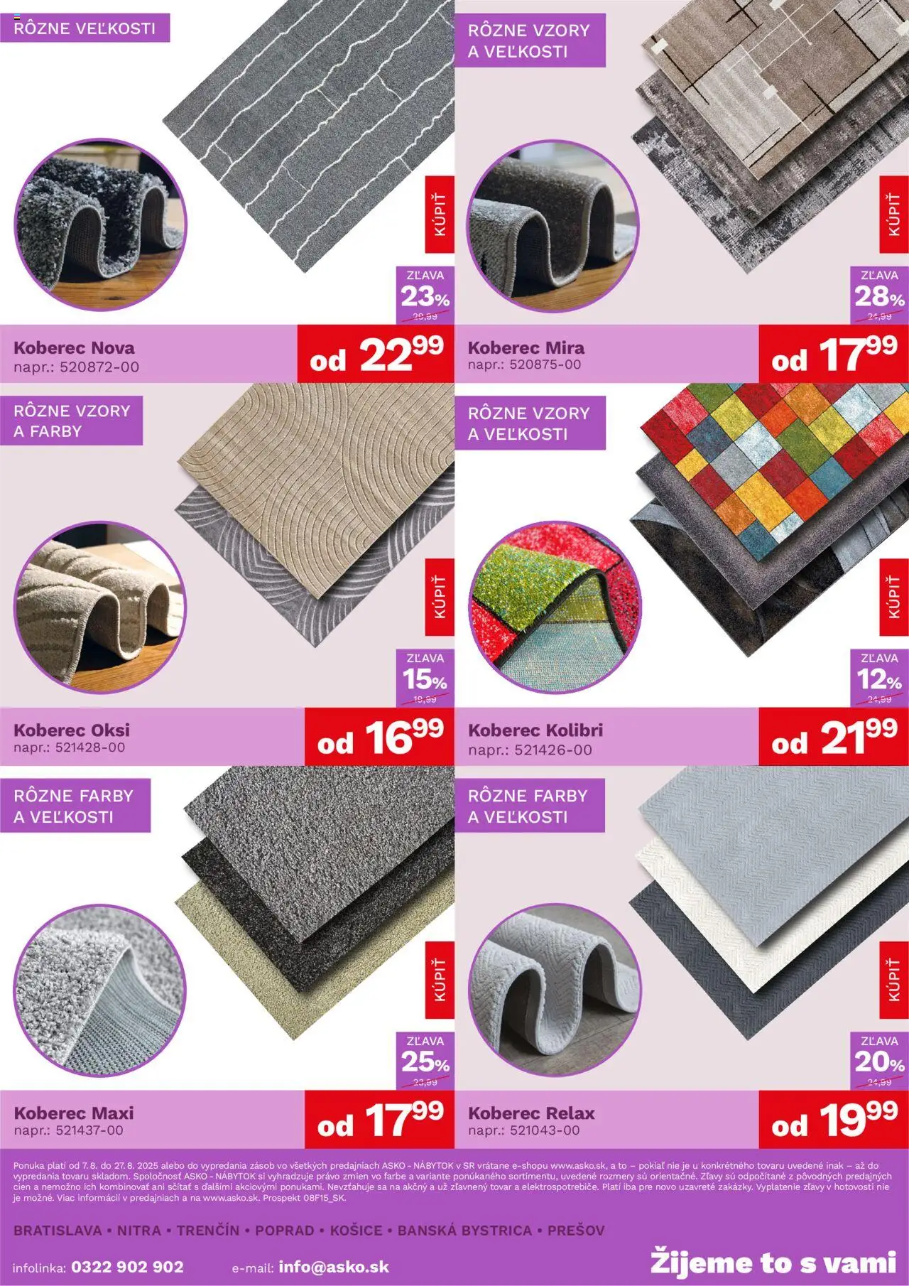 ASKO nábytok bytové doplnky za skvelé ceny │ platný od 07.08.2025 | Strana: 5 | Produkty: Nábytok, Koberec