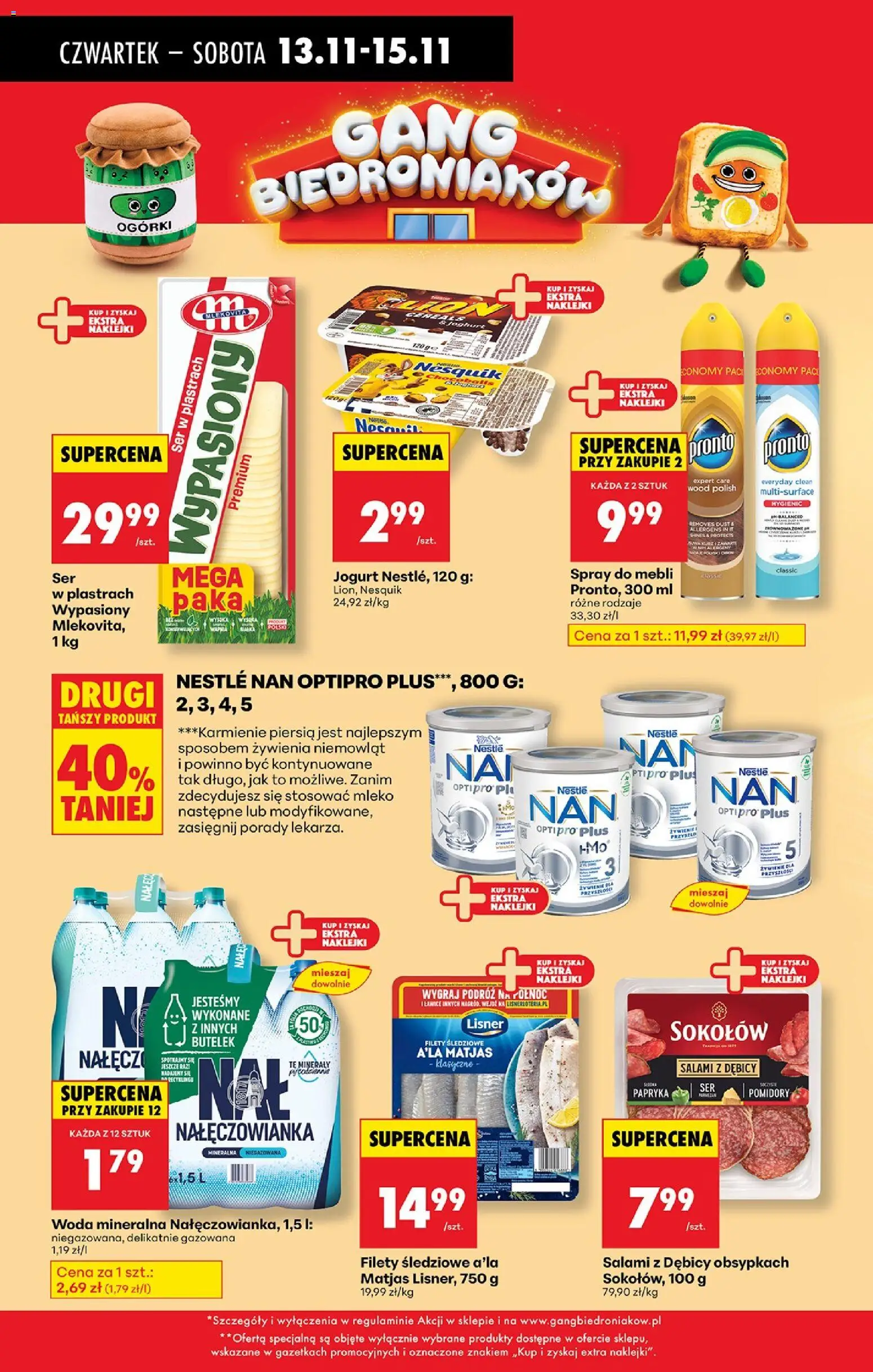 Biedronka gazetka - Oferta w tym tygodniu od 13.11.2025 | Strona: 38 | Produkty: Filety śledziowe a'la matjas, Nestle nan optipro plus, Ser, Woda