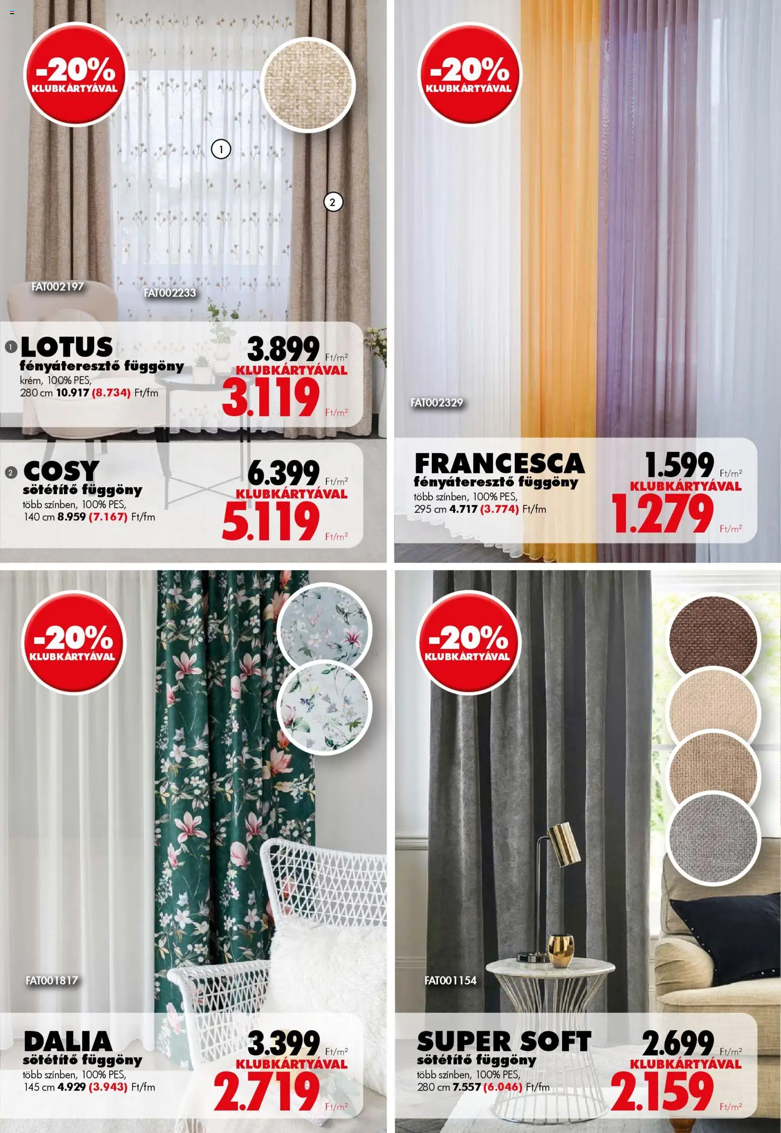 Diego akciós ujság - amely érvényes a következő dátumtól: 01.01.2026 | Oldal: 10 | Termékek: Fényáteresztő függöny, Függöny