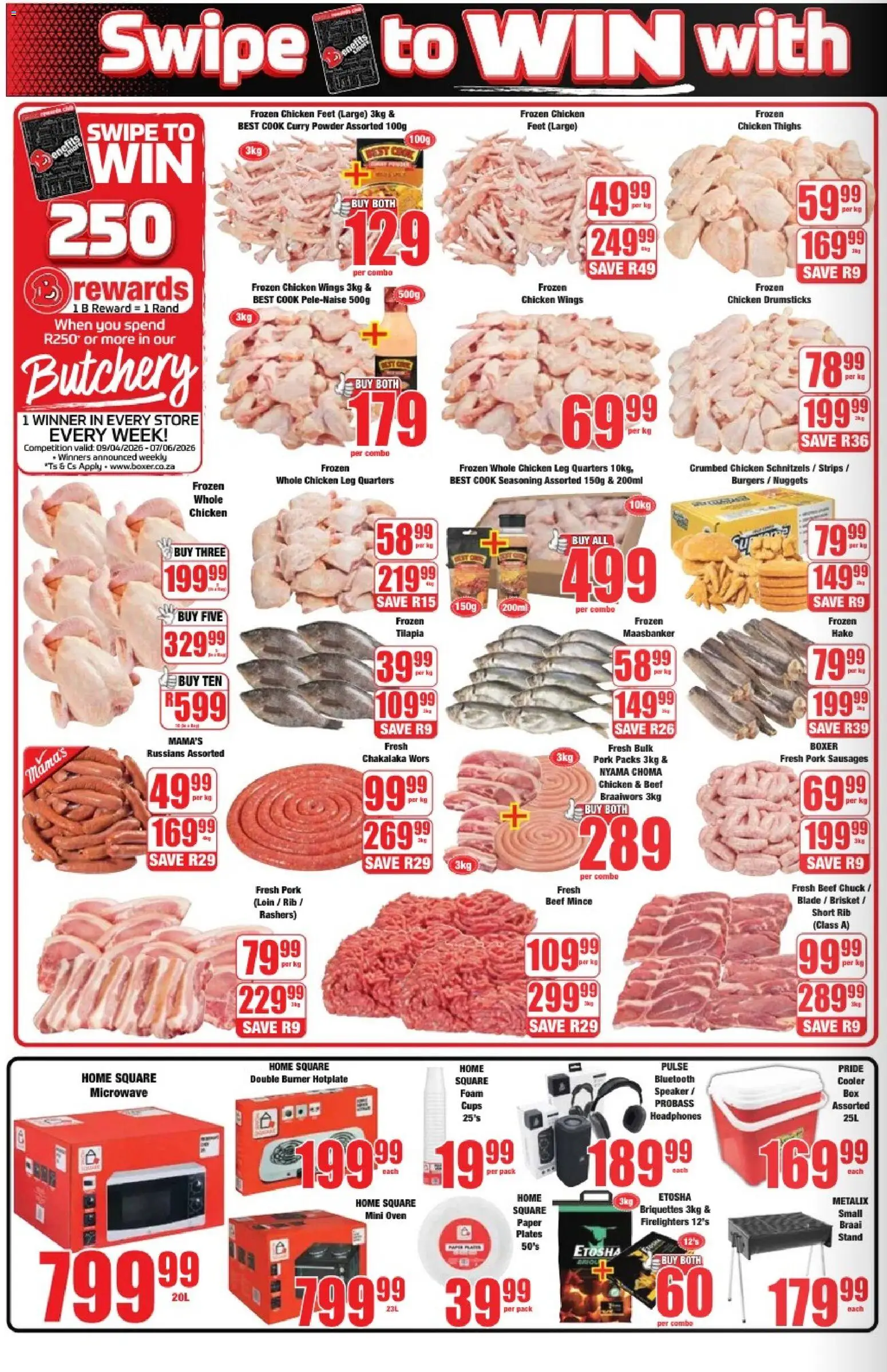 New Boxer catalogue – valid from 23.04.2026 | Page: 2 | Products: Magdalenas, Chicken, Seasoning, Paper
