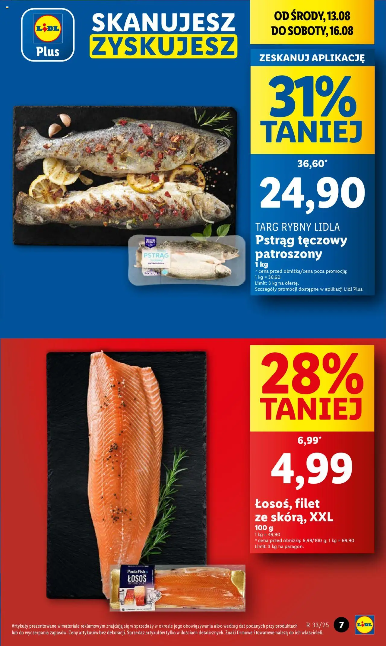 Lidl Gazetka od 13.08.2025 | Strona: 7 | Produkty: Pstrąg tęczowy, Pstrąg, Łosoś