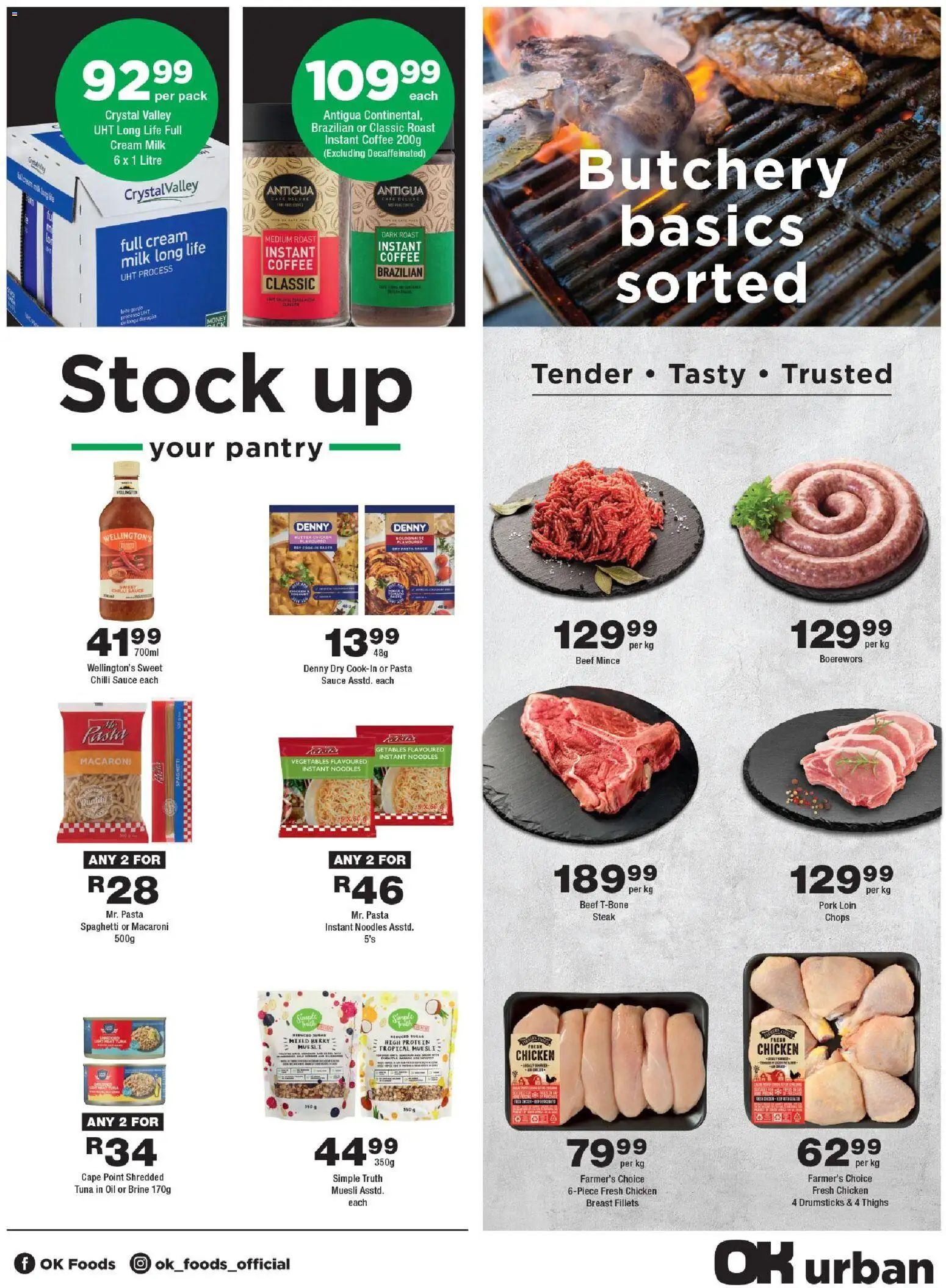 New OK Foods catalogue – valid from 11.02.2026 | Page: 3 | Products: Tuna, Chicken, Sugar, Chilli