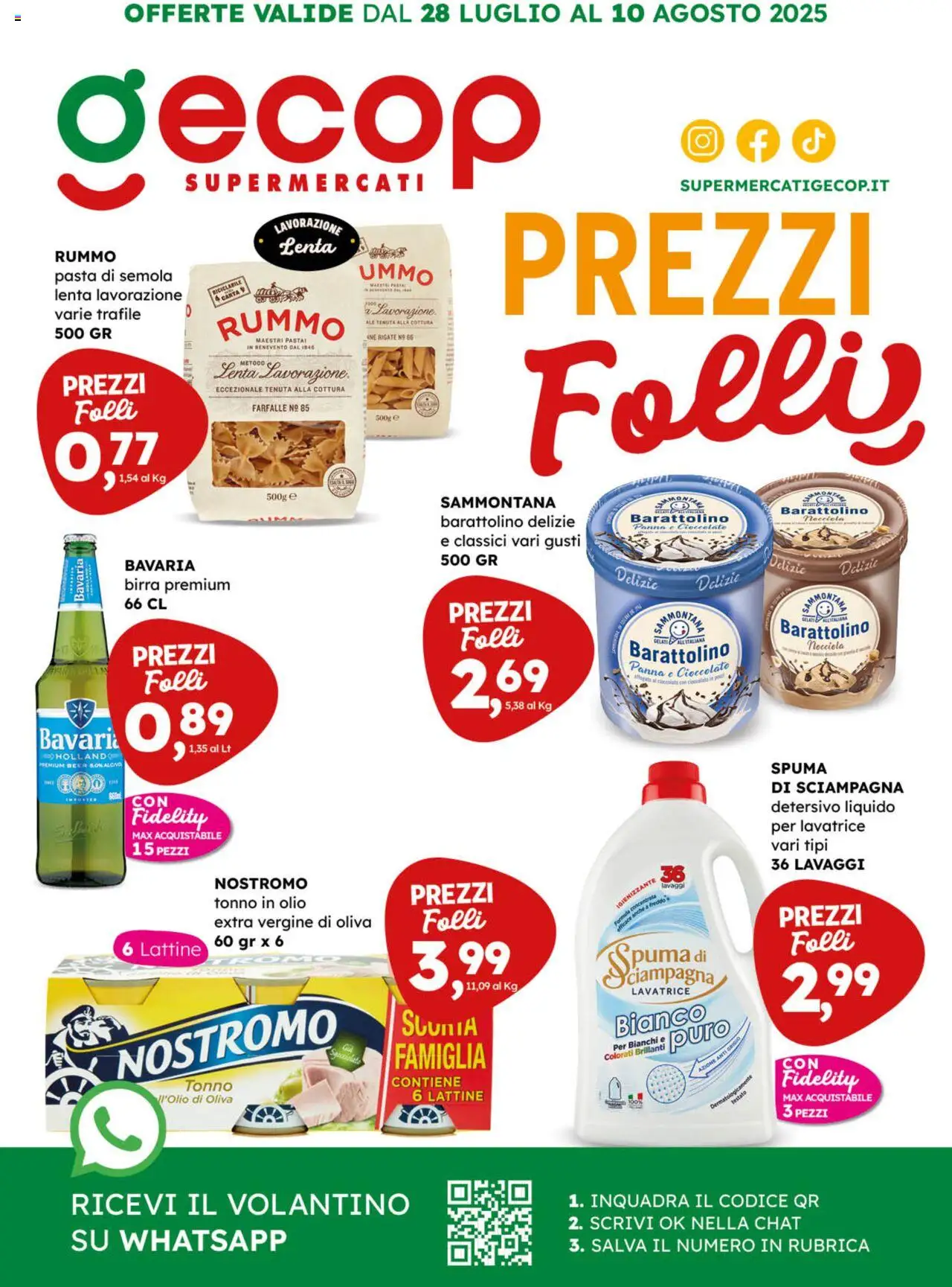 Volantino GECOP del 28.07.2025 | Pagina: 1 | Prodotti: Birra, Olio, Pasta, Olio extra vergine
