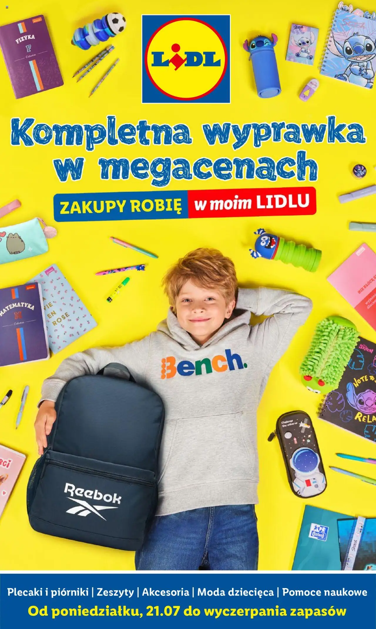 Lidl Gazetka - Gotowi do szkoły od 21.07.2025 | Strona: 1 | Produkty: Plecak, Notebook, Zeszyt