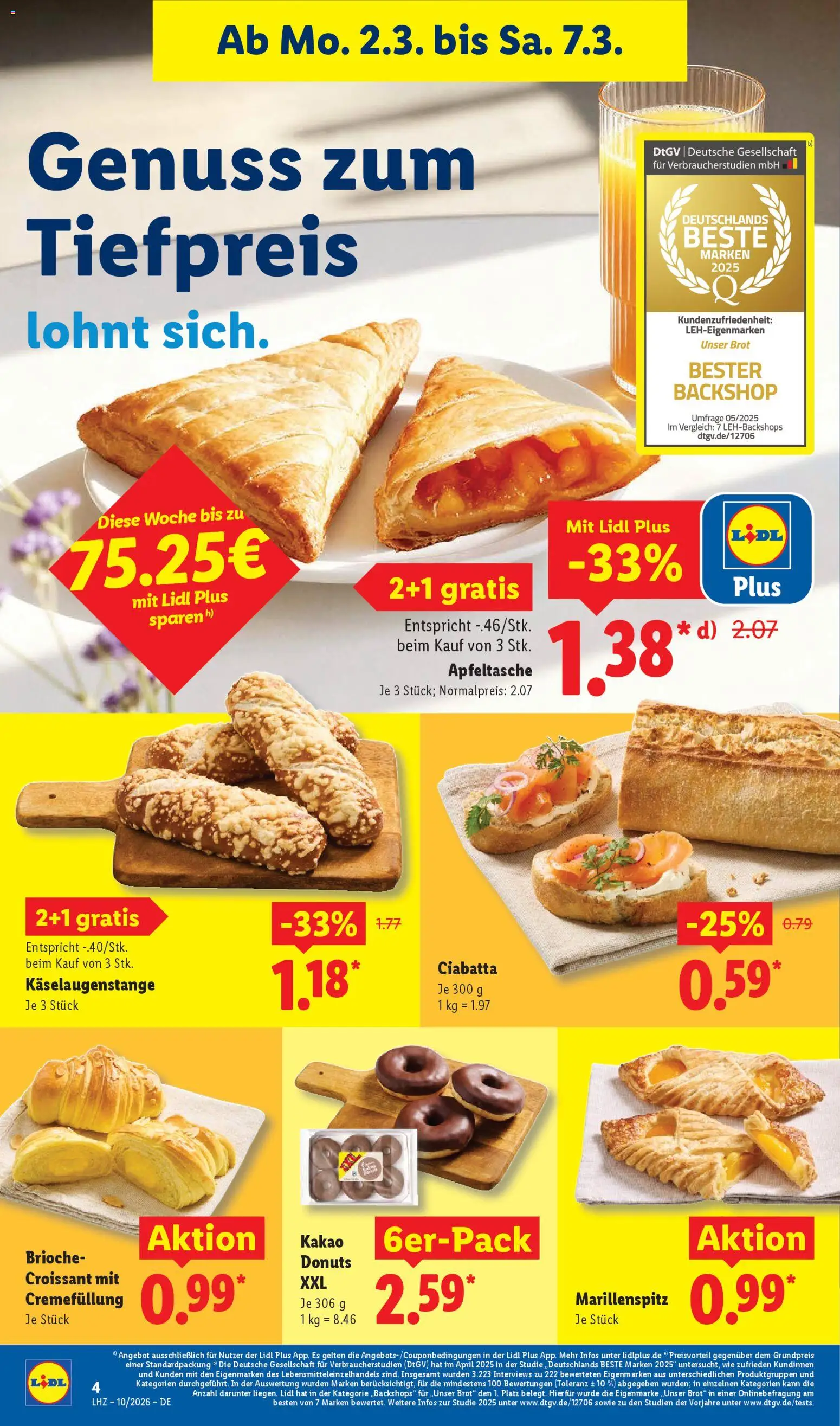 Lidl - Prospekt – gültig ab 02.03.2026 | Seite: 12 | Produkte: Croissant, Donuts, Brot