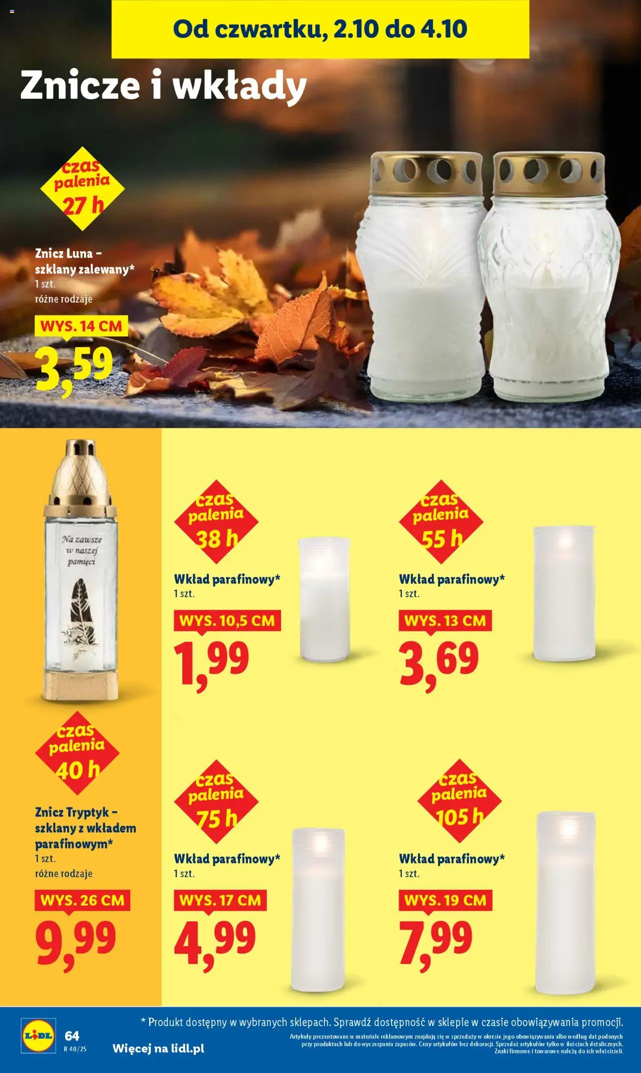 Lidl Gazetka od 02.10.2025 | Strona: 68 | Produkty: Znicze