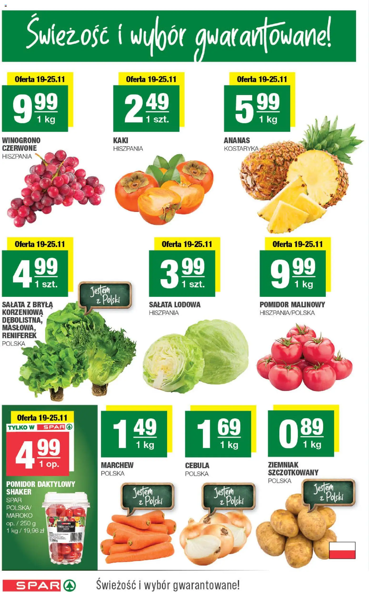 Spar Gazetka od 19.11.2025 | Strona: 2 | Produkty: Pomidor malinowy, Kaki, Winogrono, Ananas