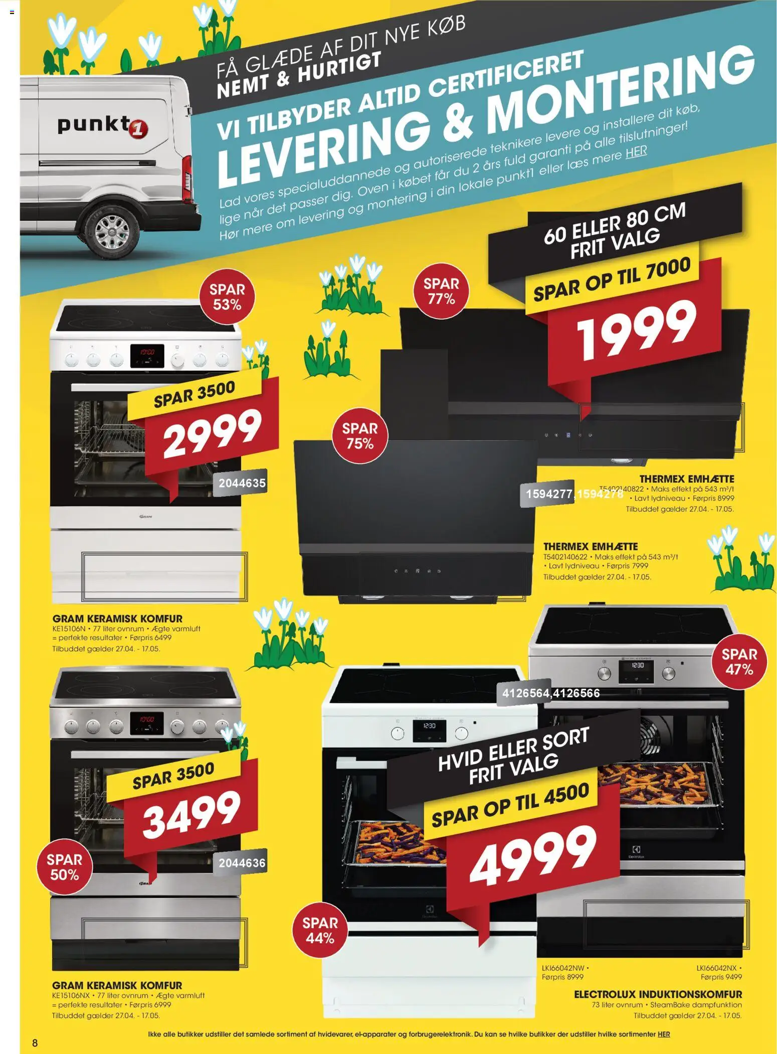 Punkt1 tilbudsavis – gyldig fra 27.04.2026 | Side: 8 | Produkter: Komfur