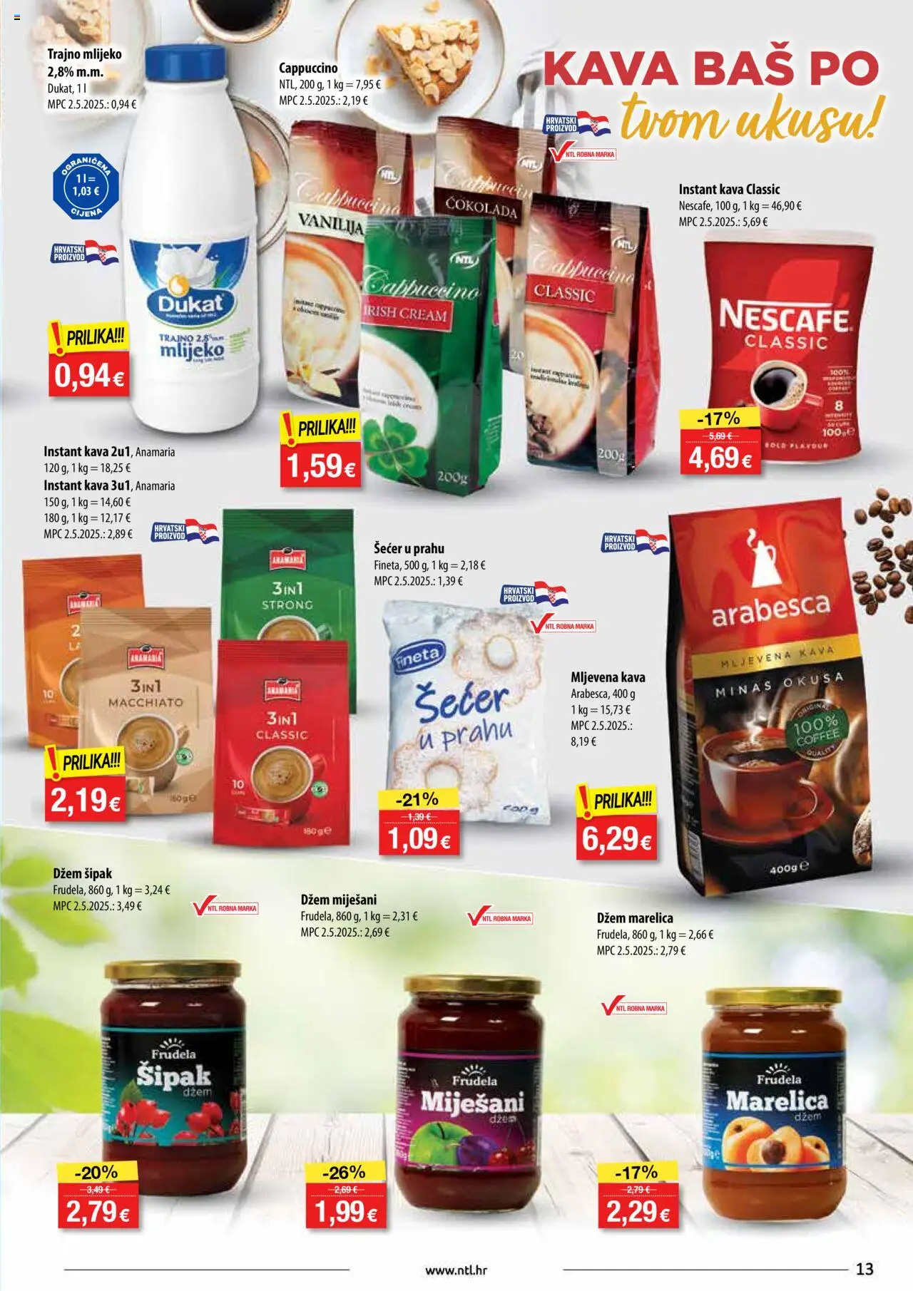 NTL katalog | vrijedi od 10.09.2025 | Stranica: 13 | Proizvodi: Nescafe, Čokolada, Šećer, Cappuccino