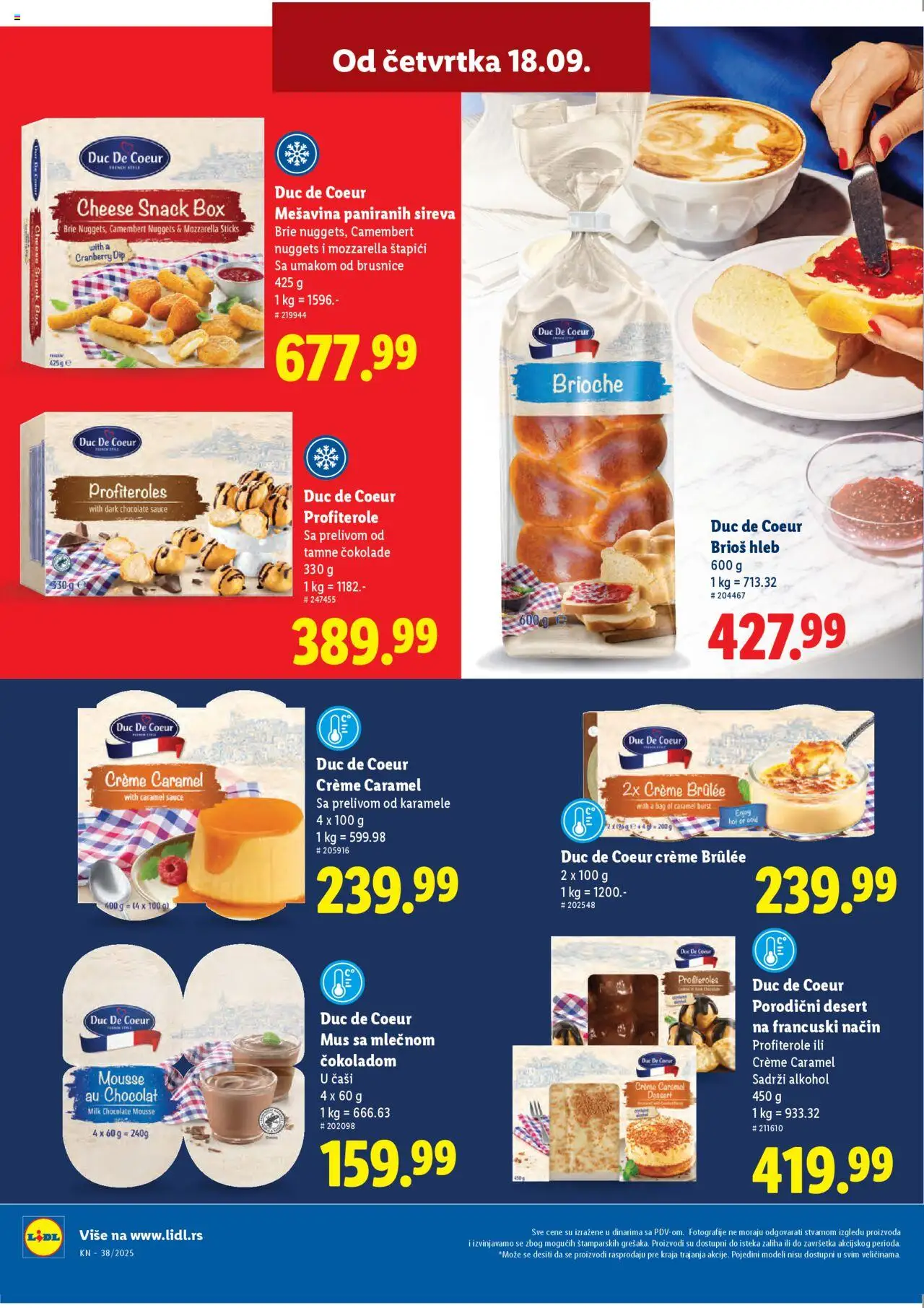 Lidl katalog - važi od 18.09.2025 | Strana: 10 | Proizvode: Alkohol, Mozzarella, Hleb