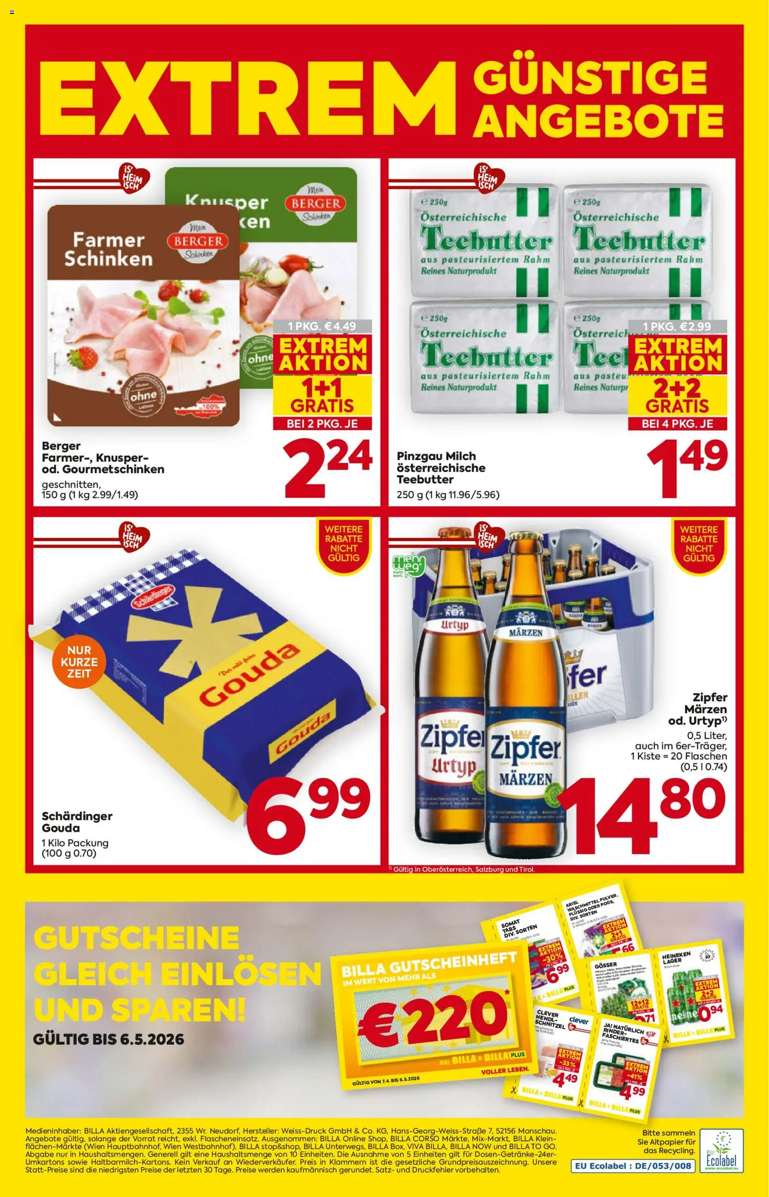 Billa Flugblatt - Tirol gültig ab 16.04.2026 | Seite: 16 | Produkte: Milch, Schinken, Waschmittel