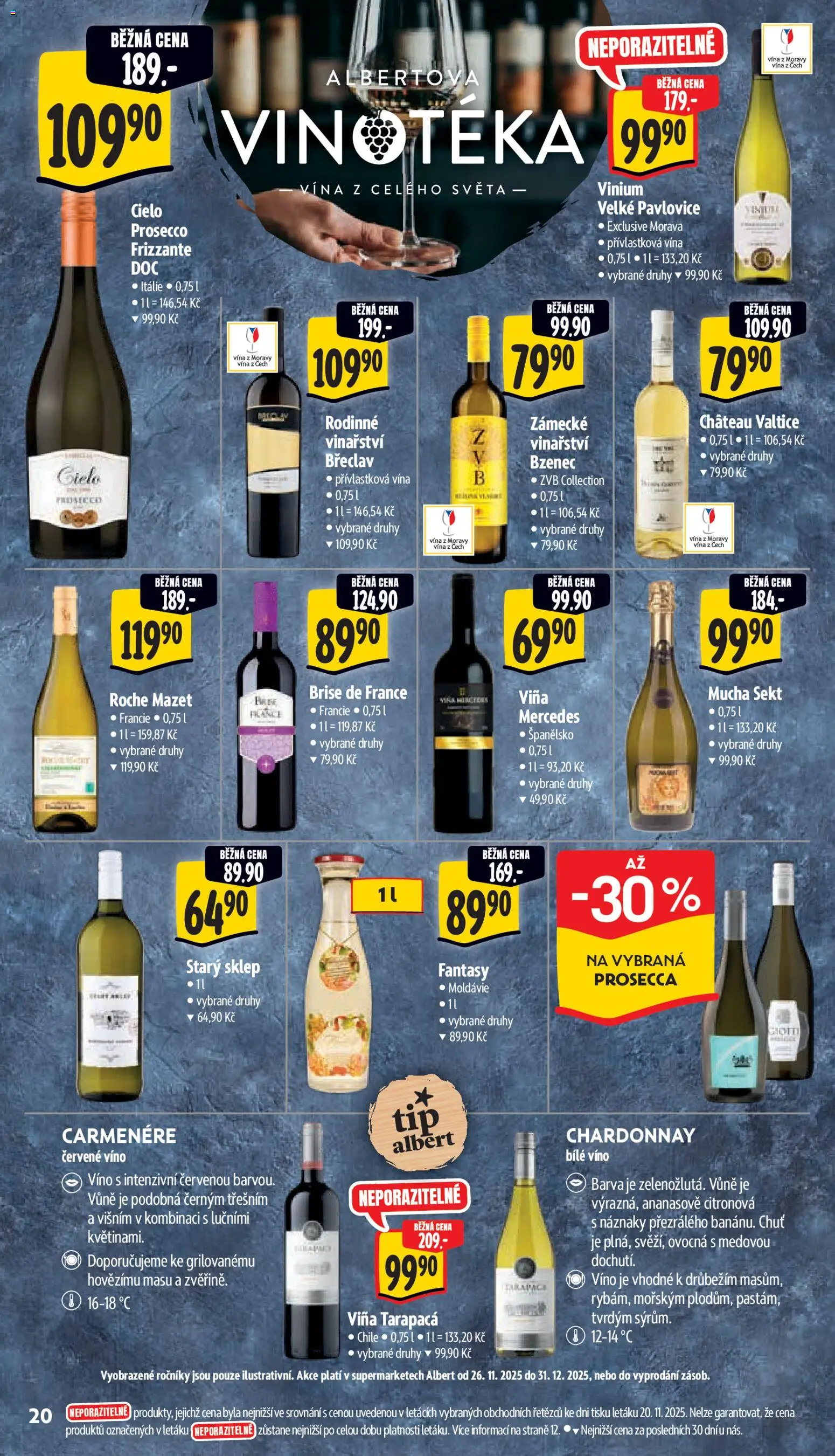 Albert leták - Supermarket od 26.11.2025 | Strana: 28 | Produkty: Bílé víno, Prosecco, Frizzante, Sekt
