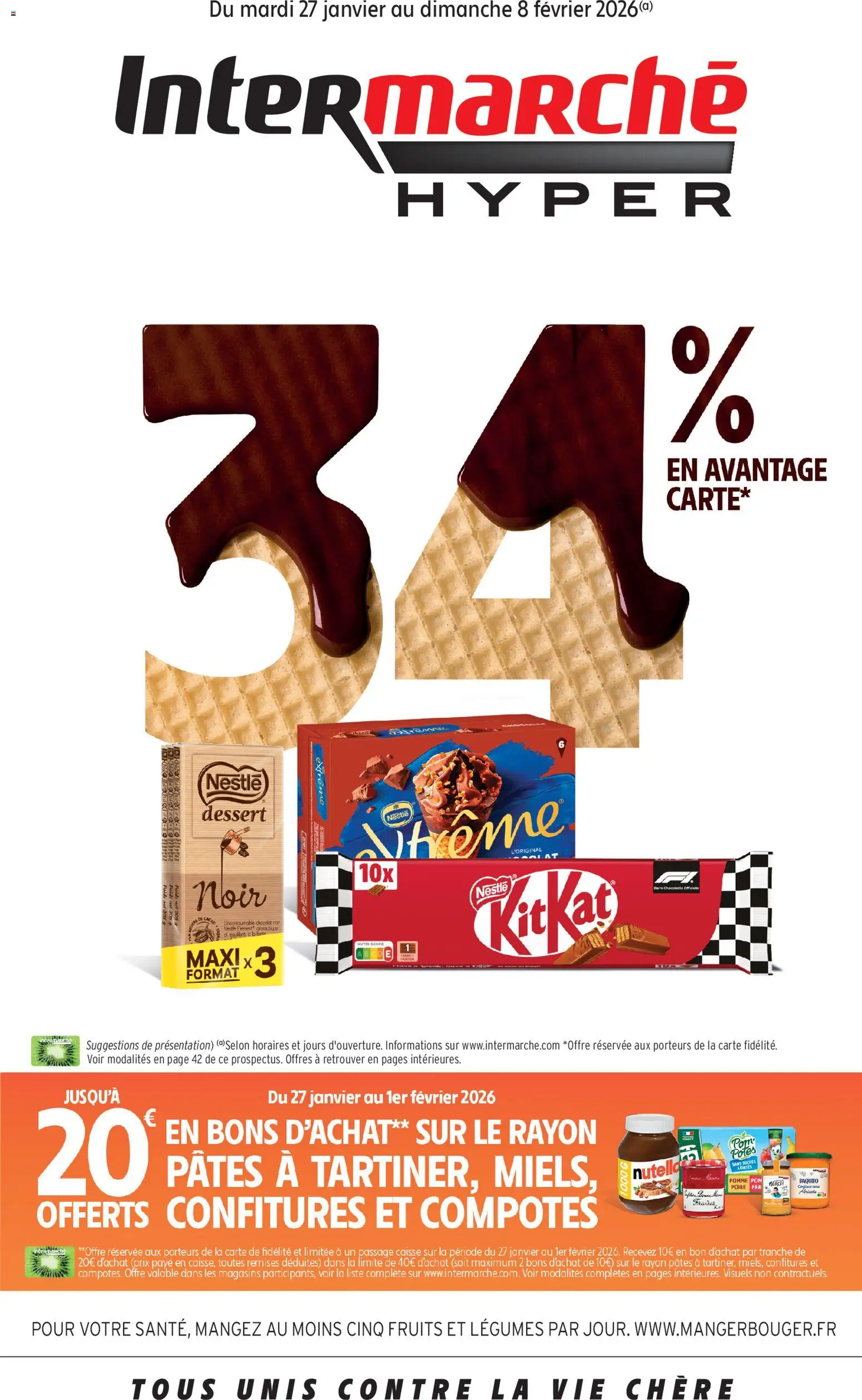 {H1} | Page: 3 | Produits: Poire, Nutella, Chocolat, Fraises