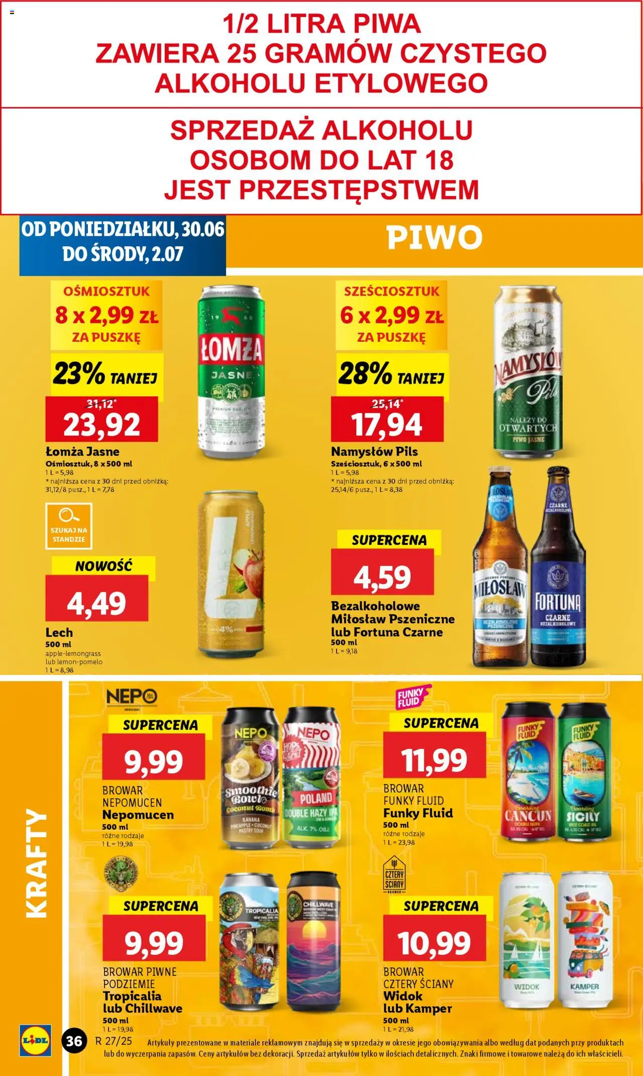 Lidl Gazetka od 30.06.2025 | Strona: 44 | Produkty: Smoothie, Piwo