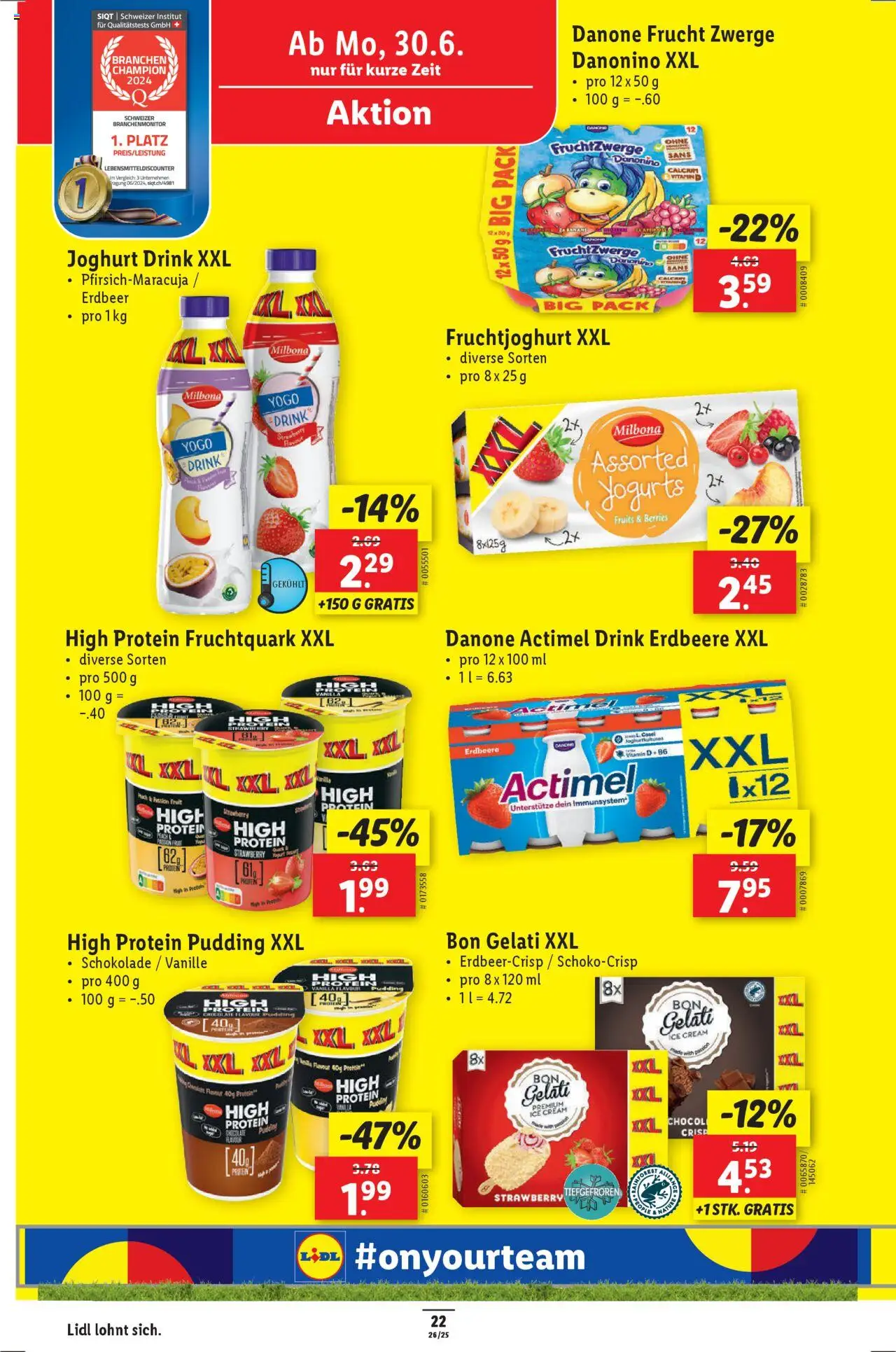 Lidl Aktionen ab 26.06.2025 | Seite: 28 | Produkte: Actimel, Quark, Fruchtjoghurt, Pudding