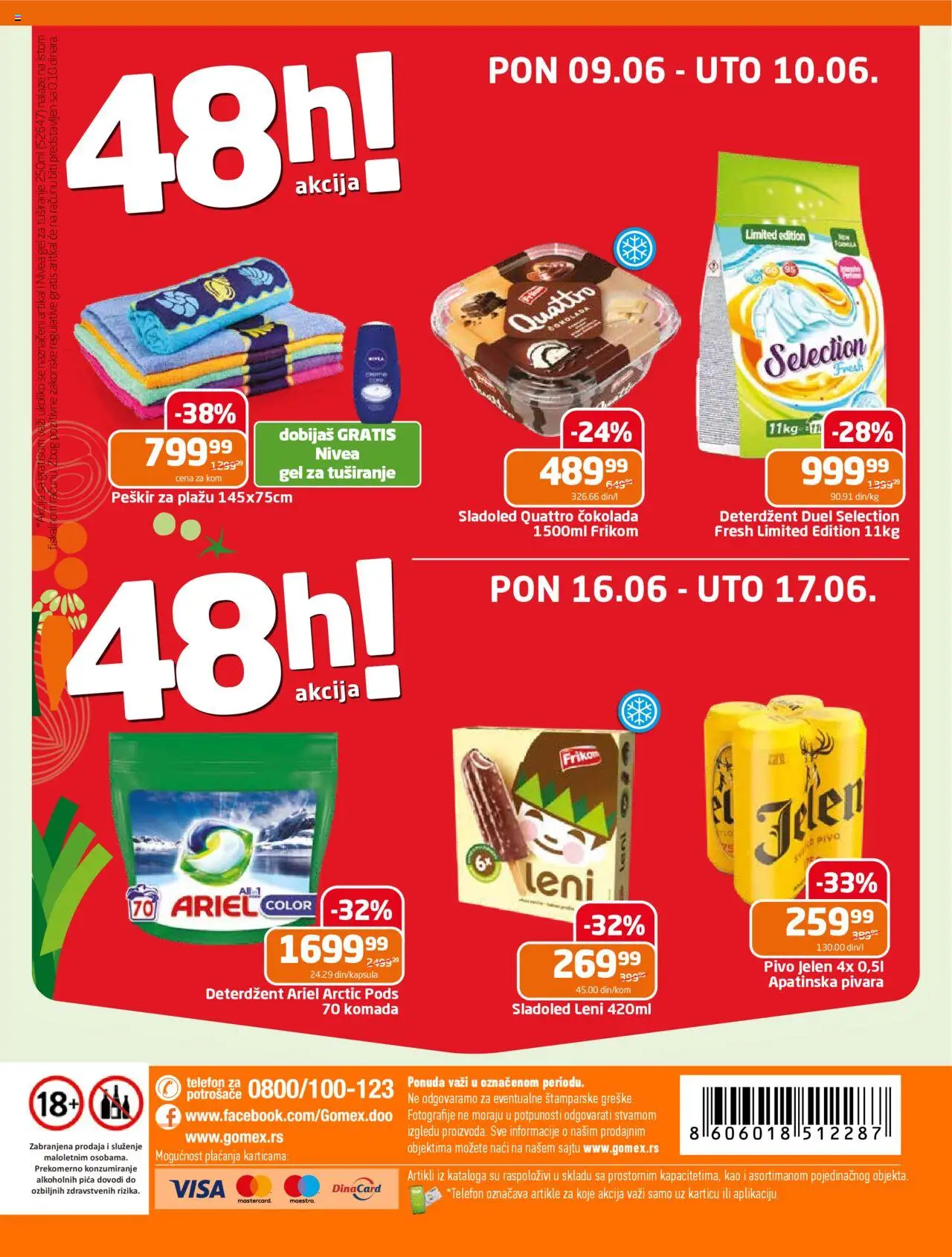 Gomex katalog - važi od 04.06.2025 | Strana: 24 | Proizvode: Nivea, Peškir, Pica, Pivo