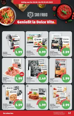 Penny Markt Flugblatt gültig ab 28.08.2025 | Seite: 12 | Produkte: Salami, Pizza