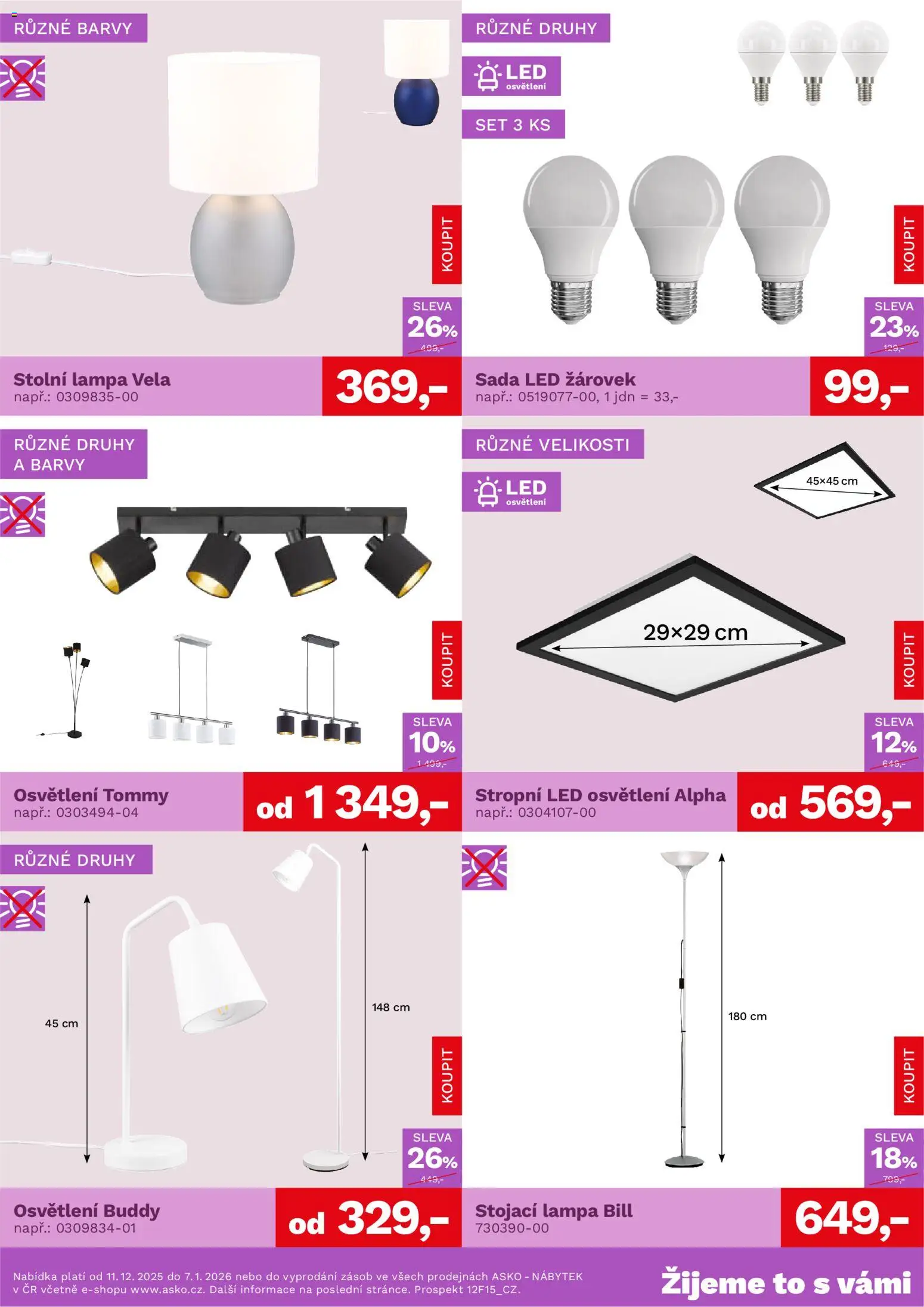 ASKO nábytek leták - Bytové doplňky za skvělé ceny od 11.12.2025 | Strana: 4 | Produkty: Stolní lampa, Lampa, Barvy, LED