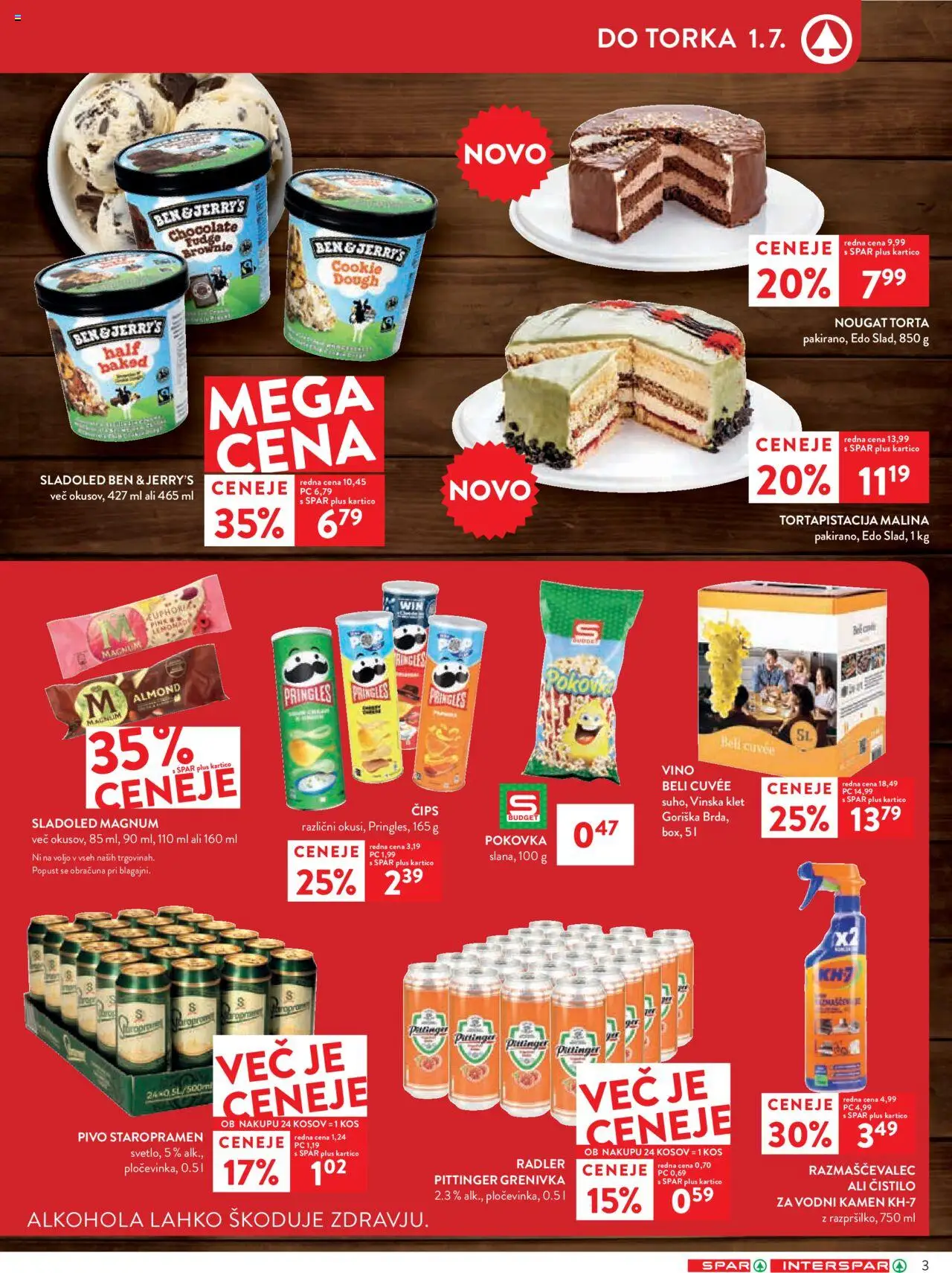 Spar katalog 26/25 │ velja od 26.06.2025 | Stran: 3 | Izdelki: Kos, Radler, Vino, Cips