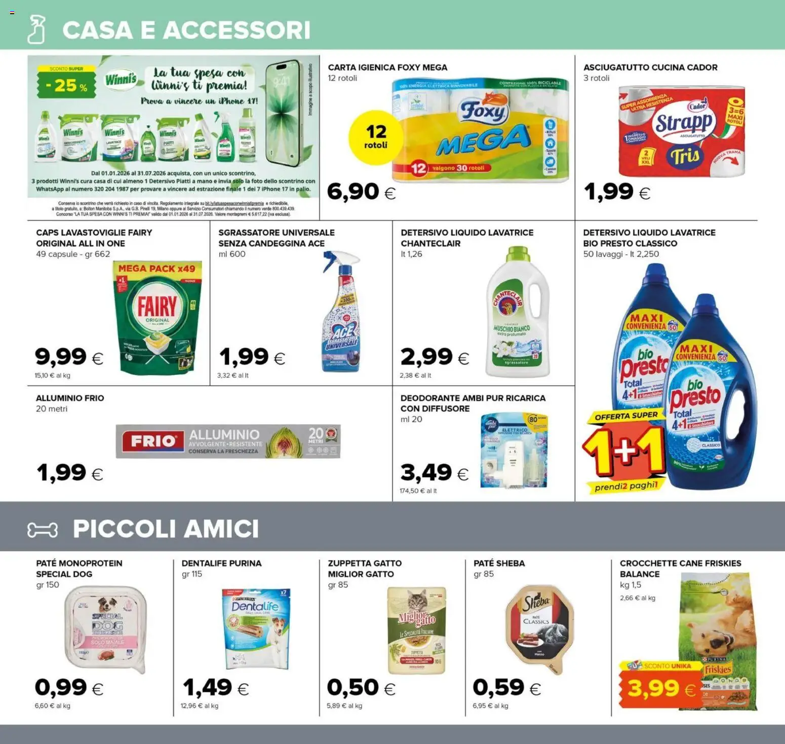 Volantino Oasi del 15.01.2026 | Pagina: 18 | Prodotti: Carta igienica, Deodorante, Lavatrice, Crocchette cane
