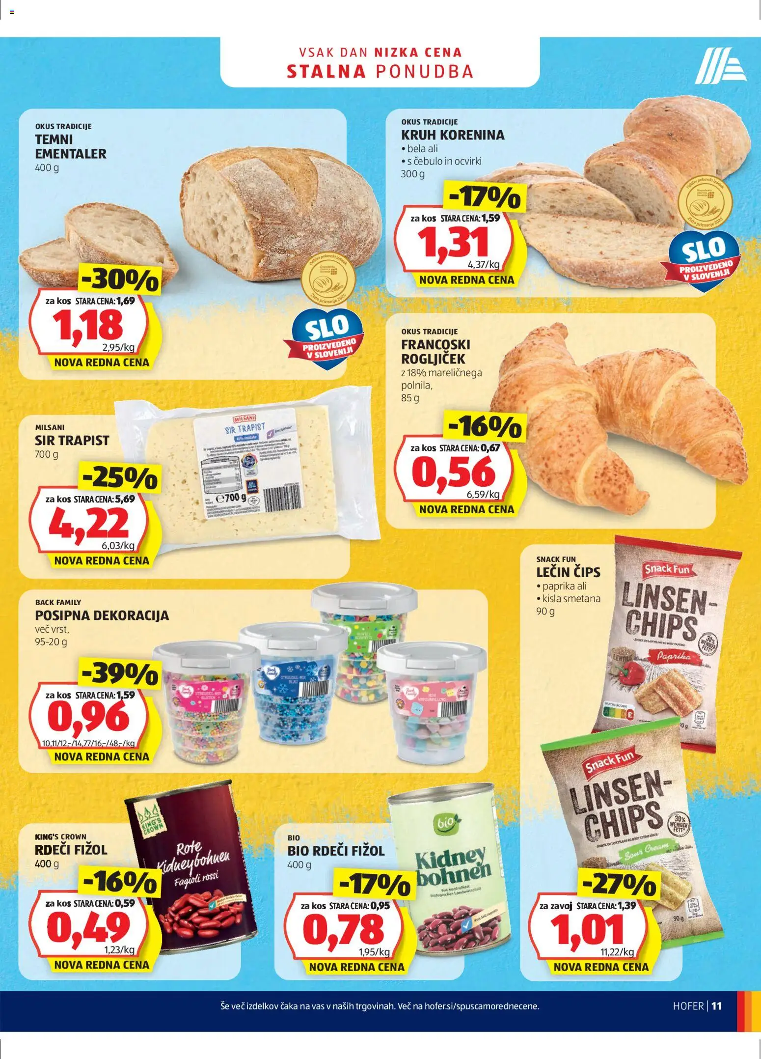 Hofer SI katalog | vrijedi od 14.01.2026 | Stranica: 11 | Proizvodi: Sir, Trapist, Kruh, Paprika