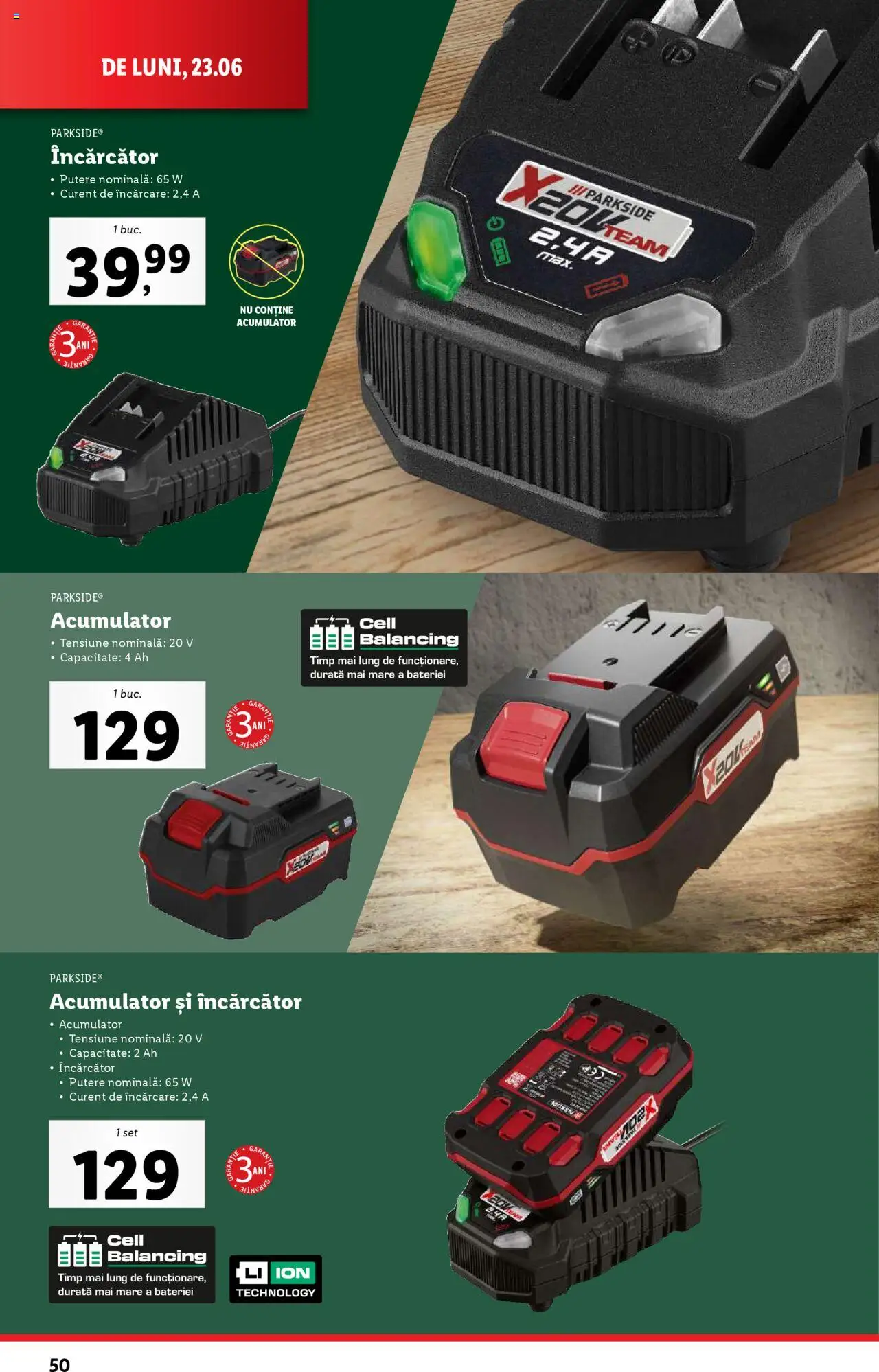 Catalog Lidl – valabil de la 23.06.2025 | Pagină: 50 | Produse: Încărcător
