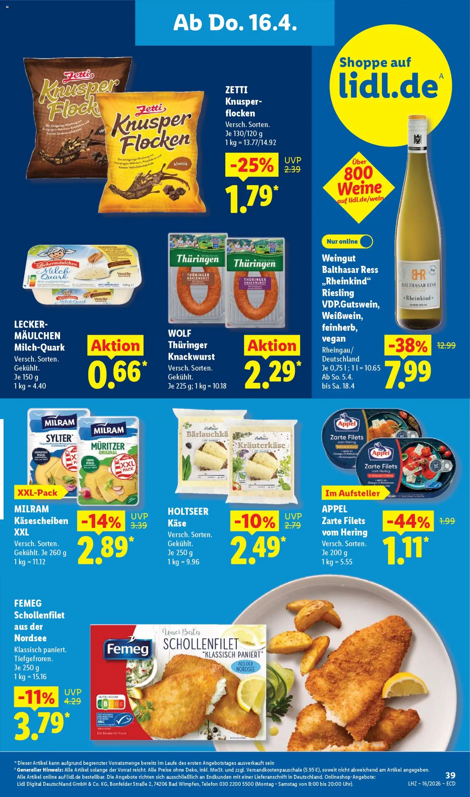 Lidl Prospekt – gültig ab 13.04.2026 | Seite: 61 | Produkte: Milch, Bad, Fisch, Telefon