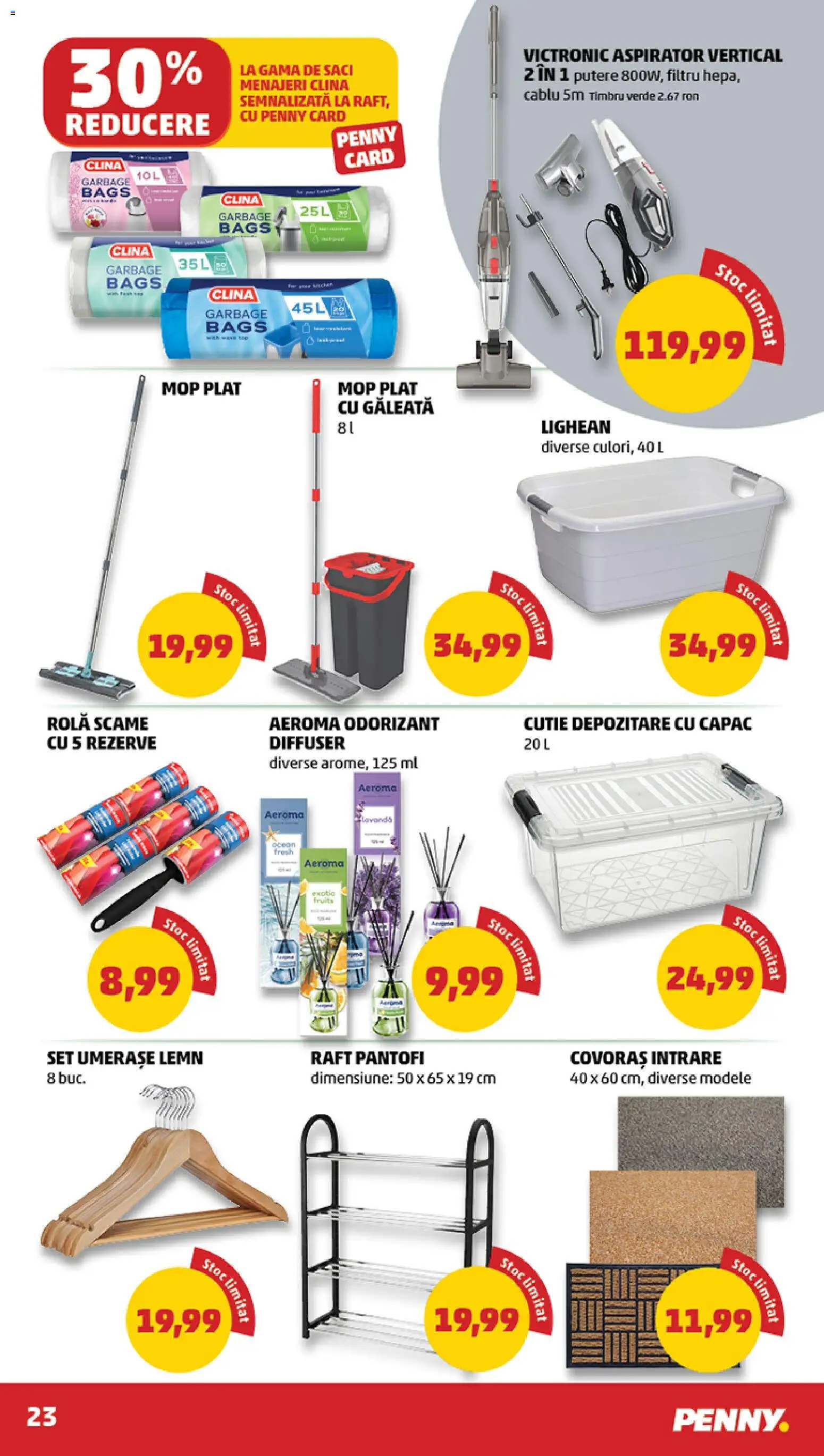 Noul catalog PENNY – valabil de la 14.01.2026 | Pagină: 23 | Produse: Aspirator, Pantofi, Mop, Raft
