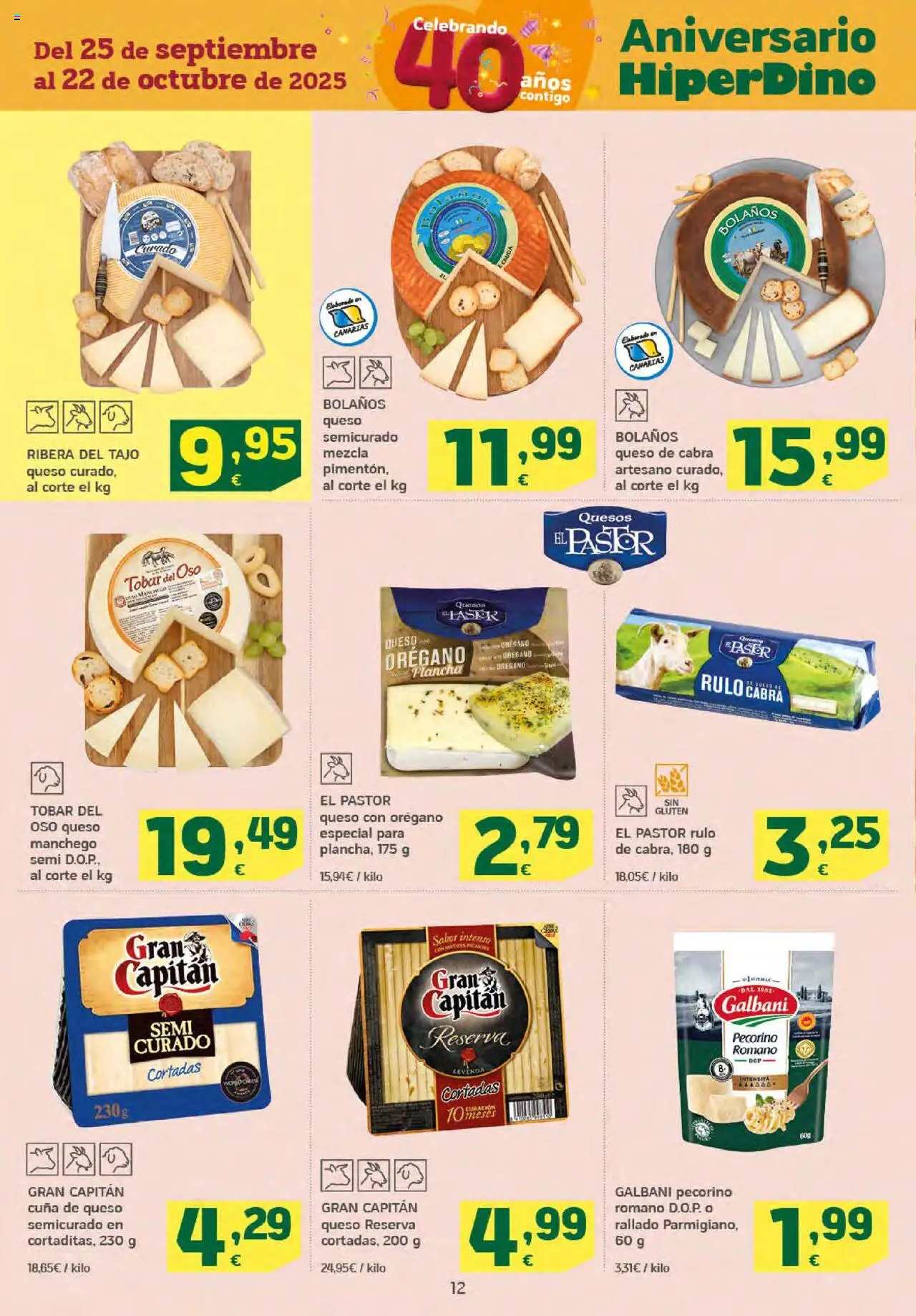 HiperDino folleto │ válido desde el 25.09.2025 | Página: 12 | Productos: Queso, Té, Plancha, Cuna