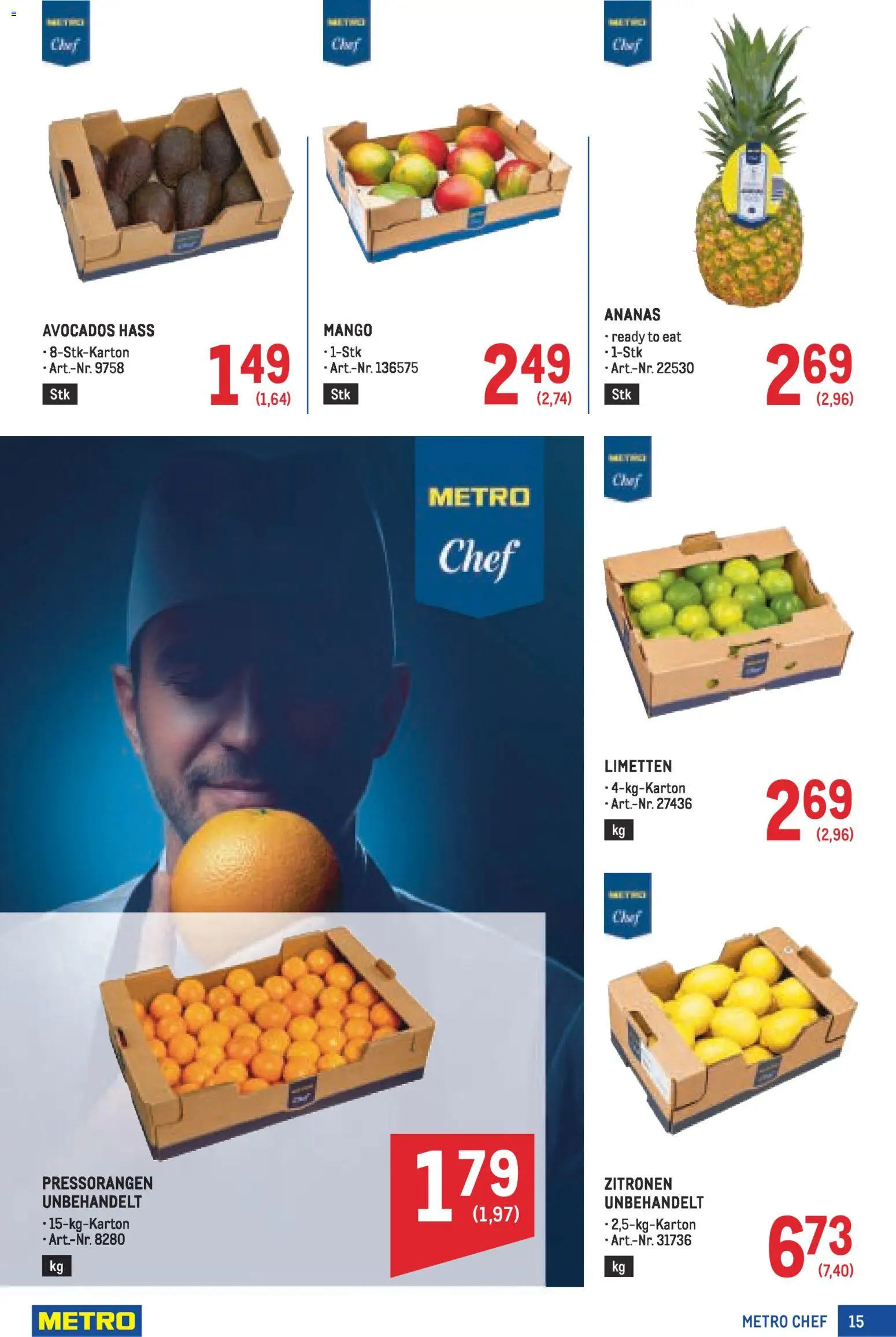 Metro angebote Profi gültig ab 19.02.2026 | Seite: 15 | Produkte: Mango, Ananas
